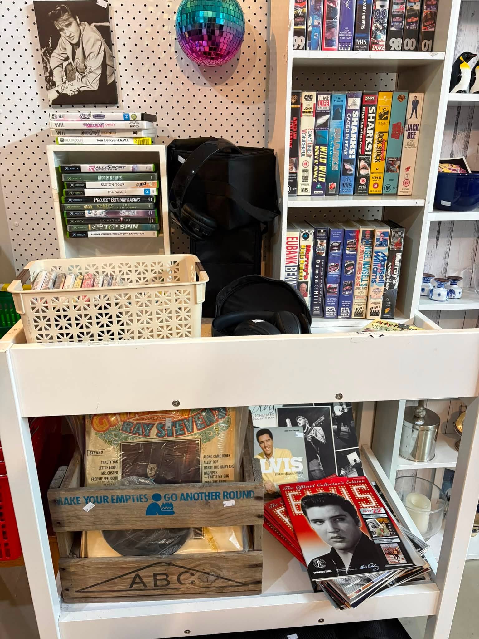 Vintage and old-tech finds are in store at Coastal Treasures, including corded telephones, toys, homewares, clothing and a Barbie Dreamhouse priced at $80.