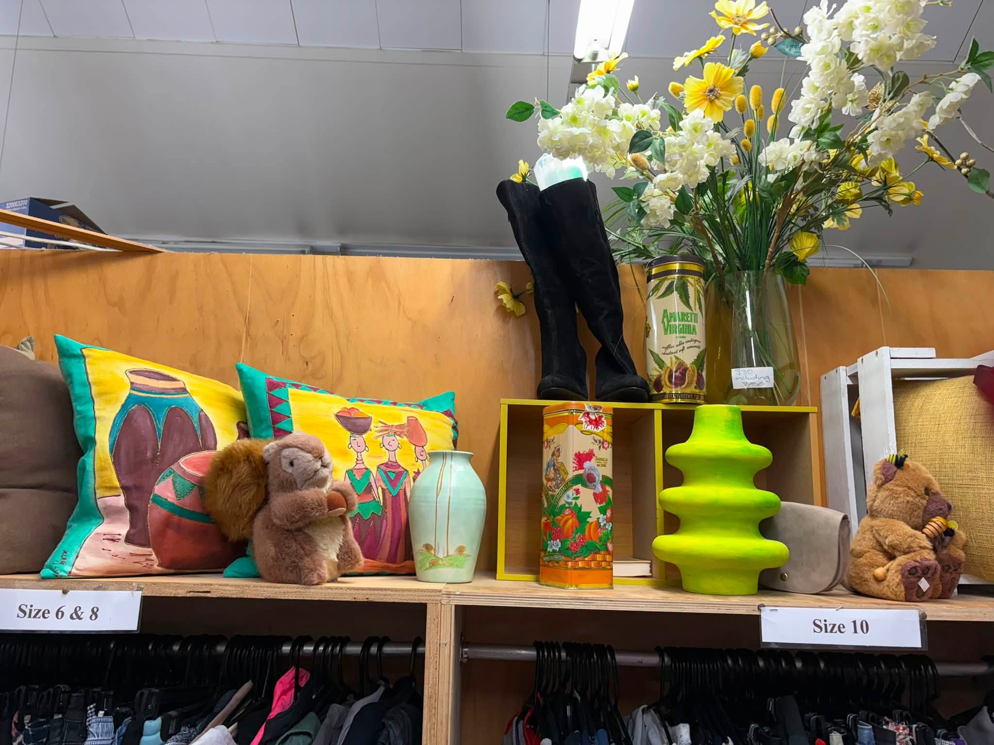 Vintage and old-tech finds are in store at Coastal Treasures, including corded telephones, toys, homewares, clothing and a Barbie Dreamhouse priced at $80.