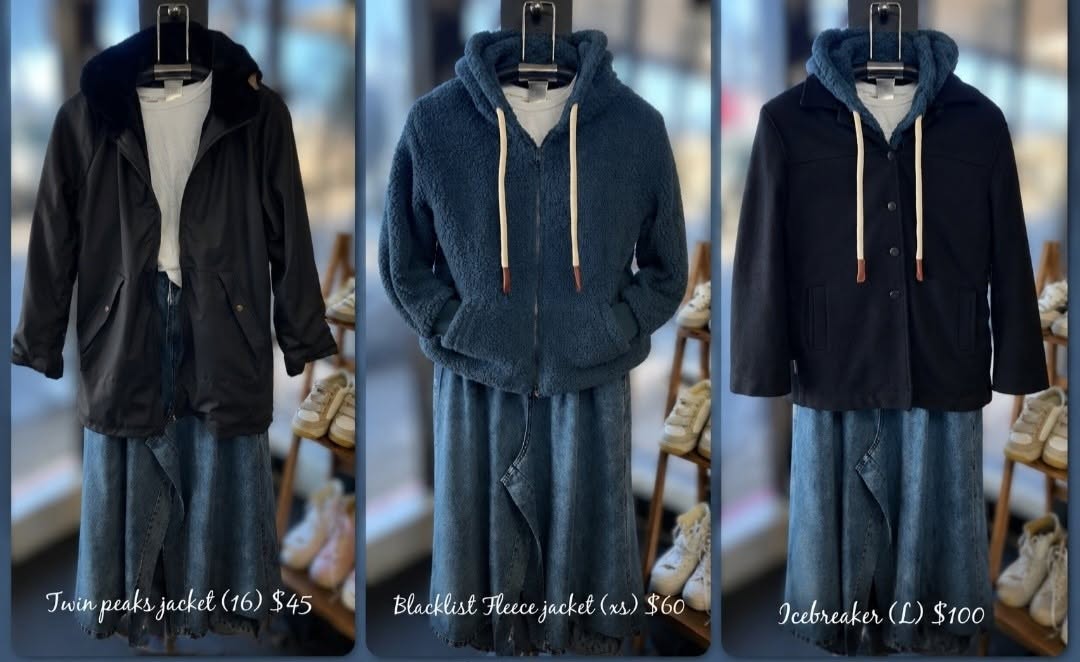 🥶 Don't pack away those winter woollies 🧥❄️
The frosts definitely aren't finished with us yet! Mornings are still icy, so now's the perfect time to grab a warm jacket.
We've got a great range of cosy winter coats and fleeces in store, including:
Twin Peaks Jacket (Size 16) – $45
Blacklist Fleece (XS) – $60
Icebreaker Wool Jacket (L) – $100
Pop into Homely & Co and stay warm without spending a fortune.