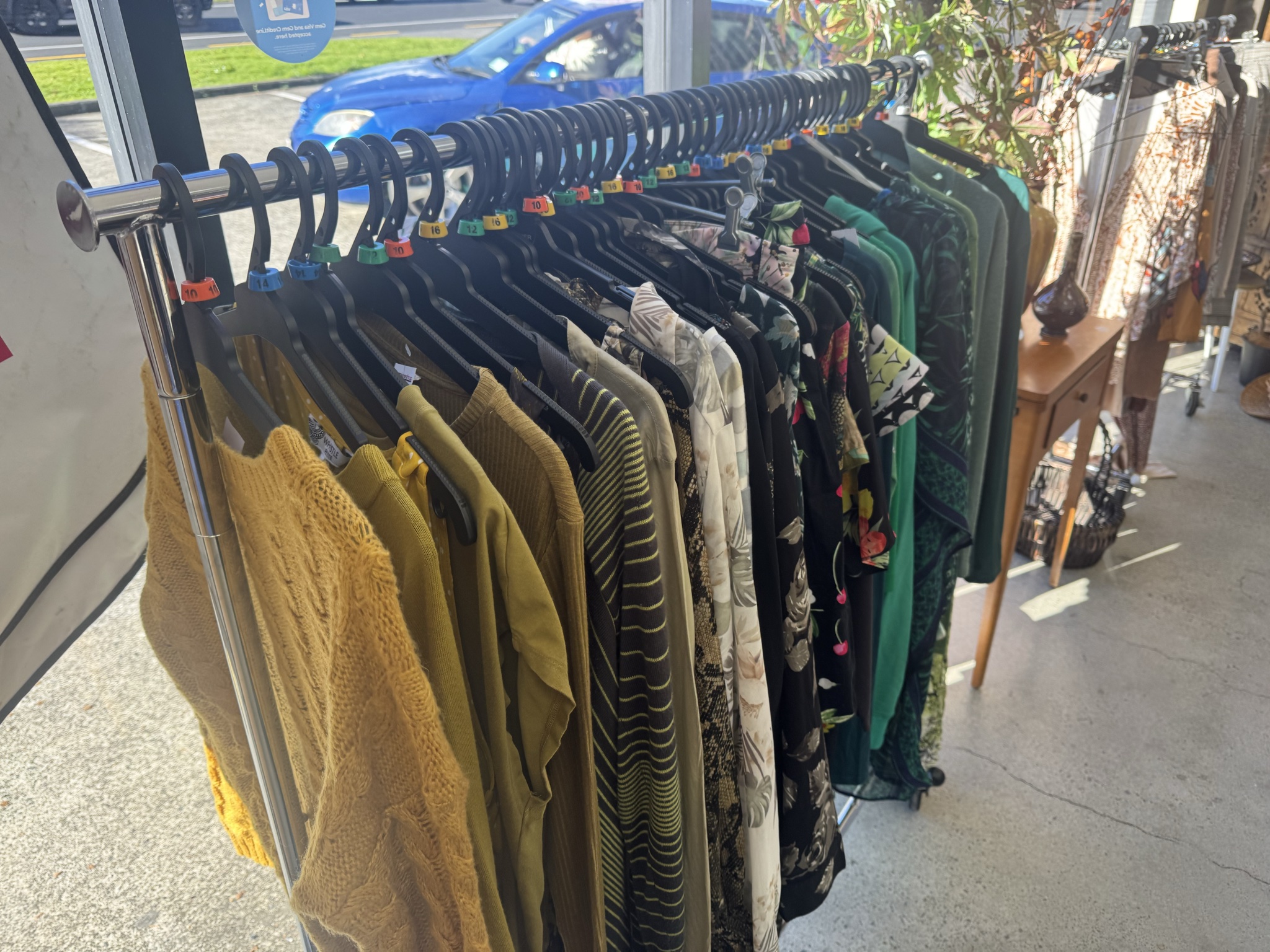 Interesting stuff spotted today: whole racks of new clearout jerseys. They organise by colour and have size coathangers, so it’s a really lovely shopping experience. Prices reasonable