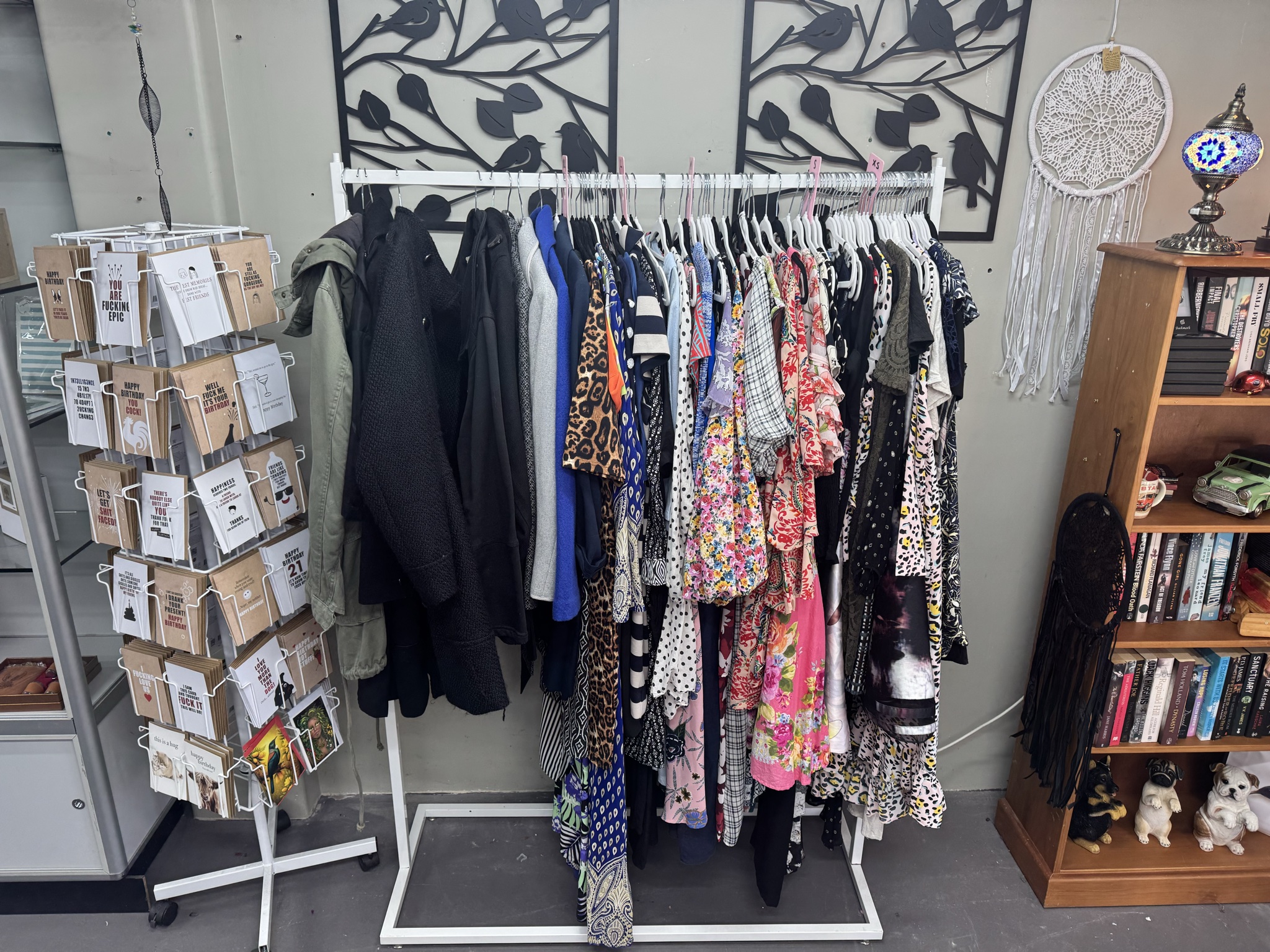 Hybrid designer resale and gift store tucked inside ‘What’s In Stock’ at bottom of town. Prices in $30-50 range. Well curated ladies stuff and I loved the gift section for something different