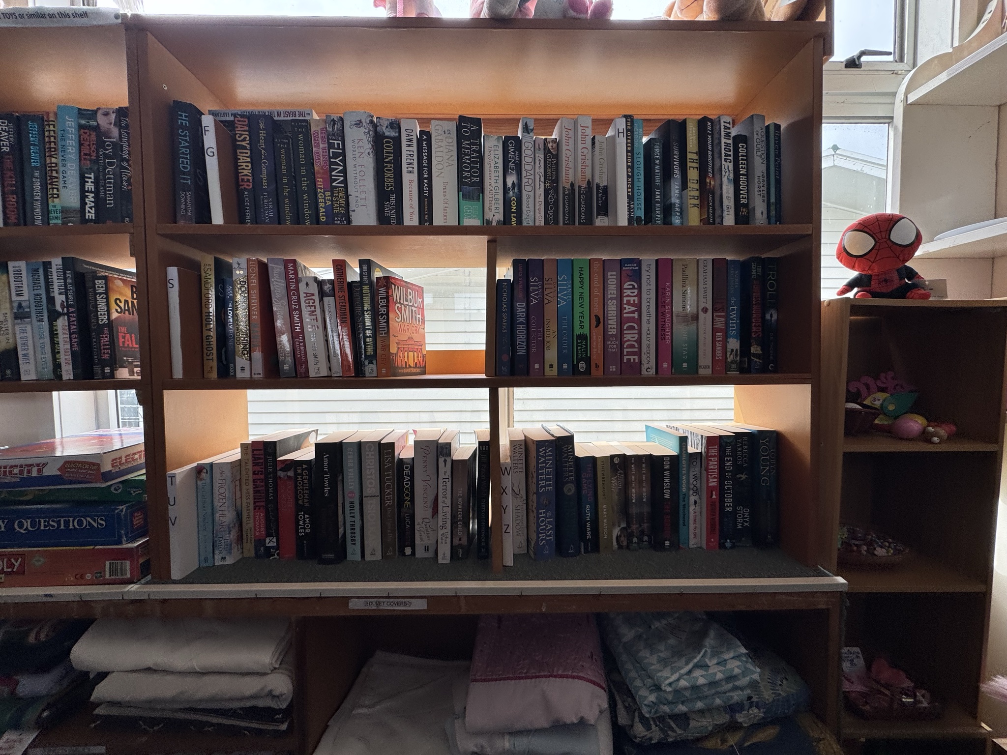 Very cheap and lovely staff. Labels are high quality and the books are current titles. Great finds here