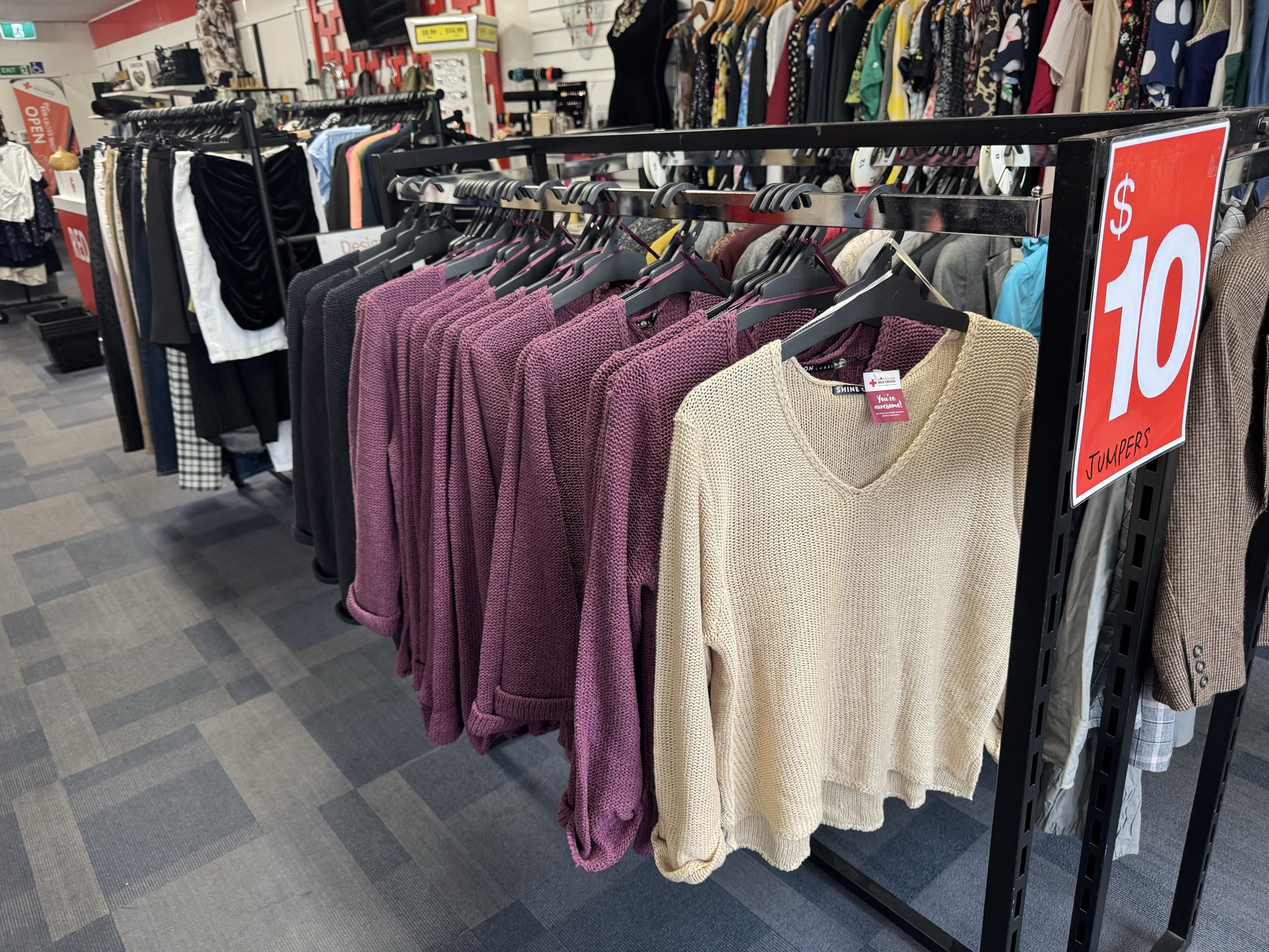 Some bargain brand New Jerseys from a major brand, as well as half price winter shoes. This ship always has kids clothes for me and great menswear section and retro furniture and dinnerware & cups etc