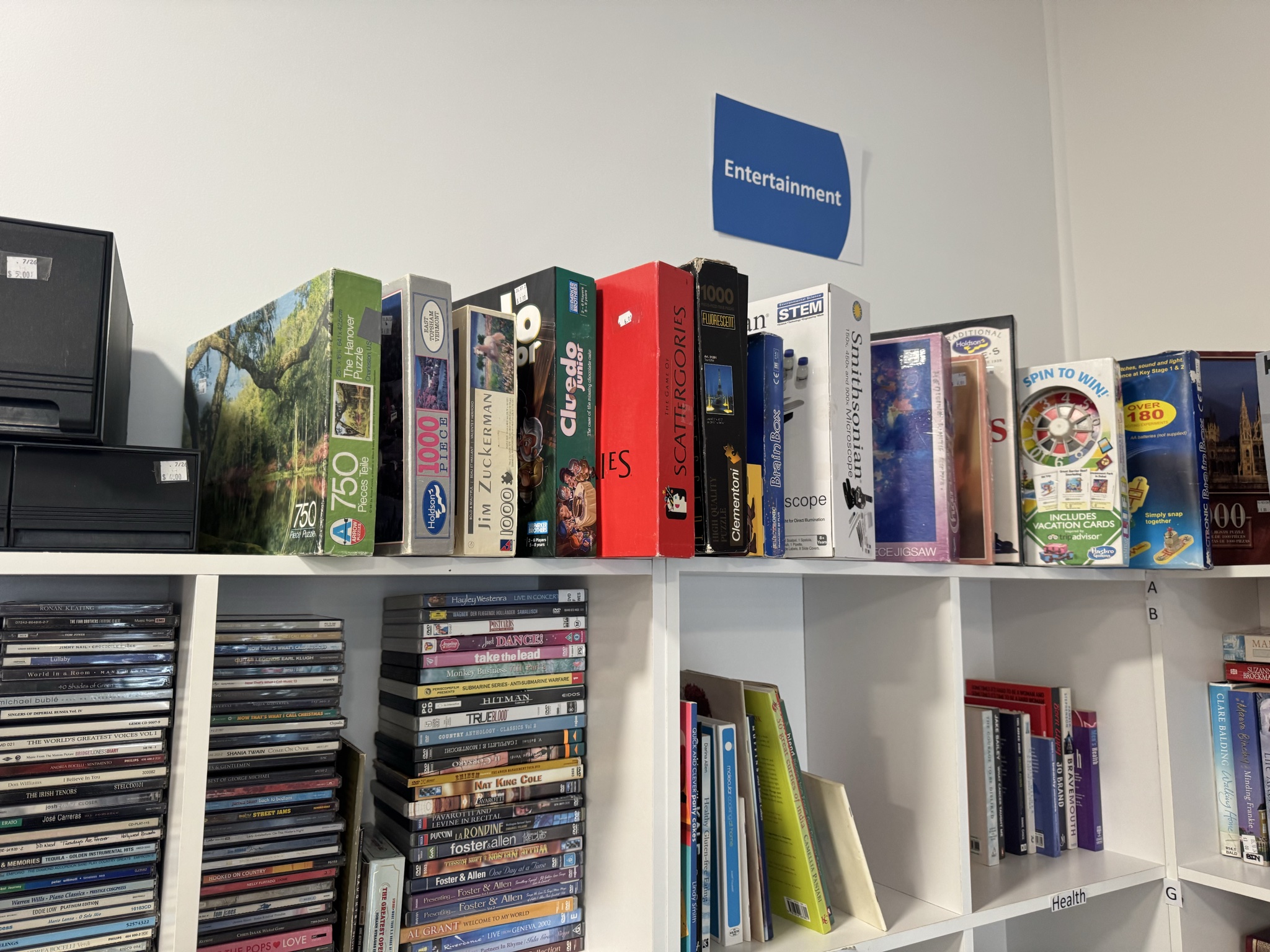 Lots of great stuff in at the moment- furniture (two leather couches), artwork, board games and puzzles (all $6) and heaps of ladies dresses (all $10 usually)