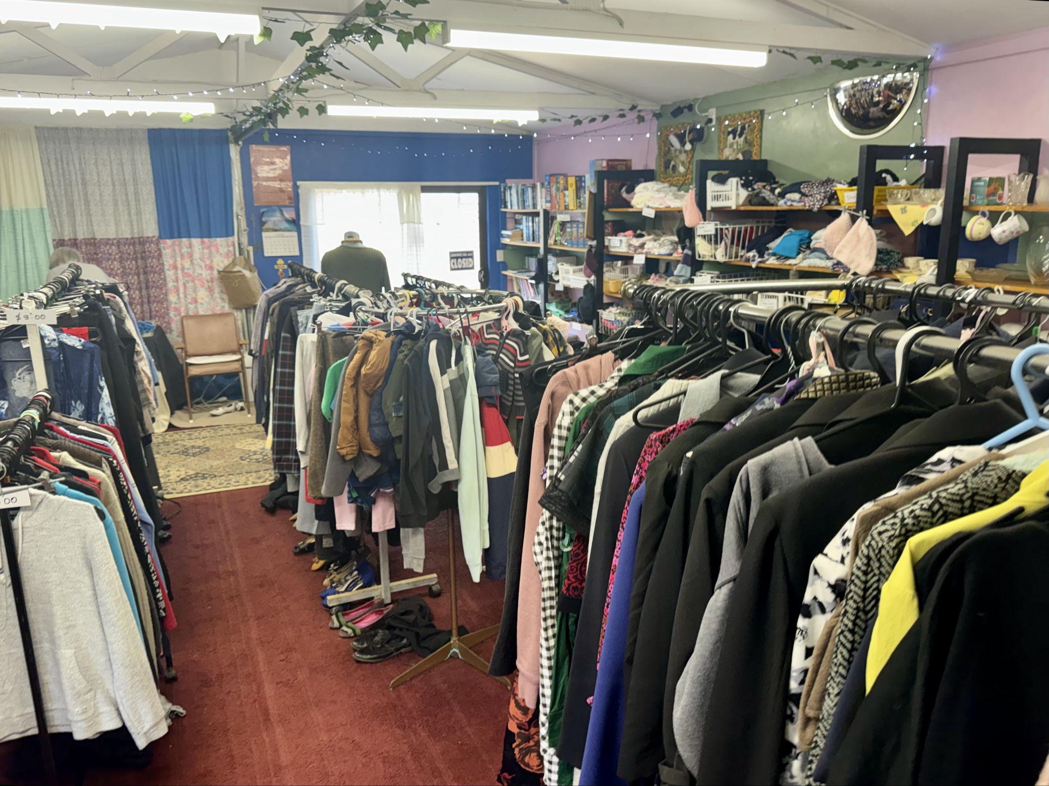 Little church store open Tues-Thurs 10-2. Very affordable