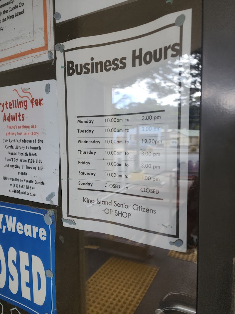 Check out Op Shop senior citizen center Currie in Currie