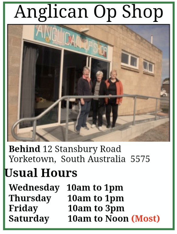 Check out Anglican Op Shop Yorketown in Yorketown