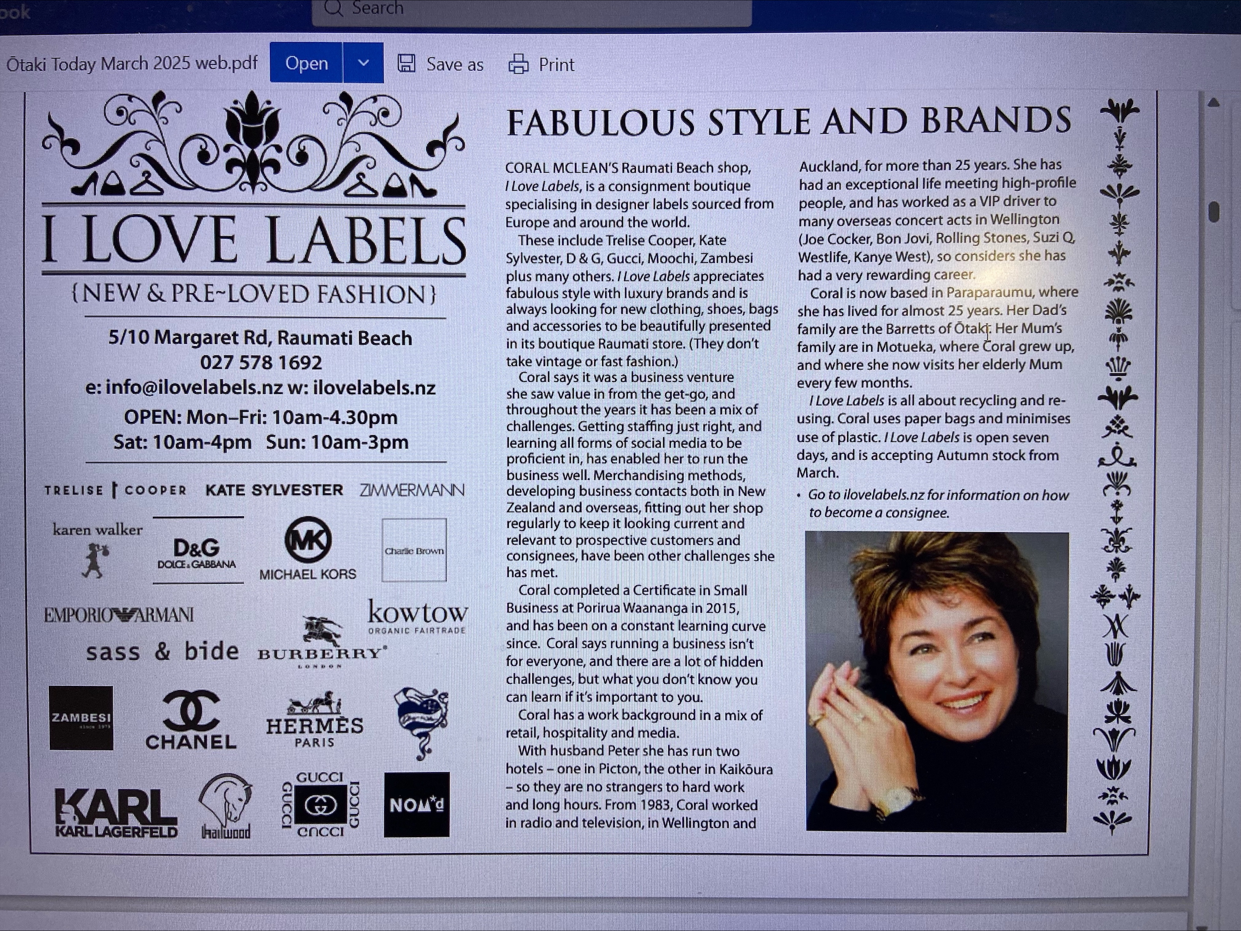 Shared directly by I Love Labels: meet Coral and the story behind this Raumati Beach commercial consignment boutique, specialising in new and pre-loved designer fashion.