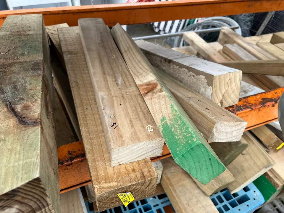 Hi There! Me Here! You know those times in the middle of a DIY, or at the start, when you just want a smallish piece of timber - And you don't want to have to spend a fortune on a piece that's more than you need? Well - We're recycling timber and, while we're just starting, ever increasing loads are coming down from the landfill, where we're happy to take good offcuts etc from you - The more the better! We sell it too - At the shop - Cheap as chips - Come and check us out!