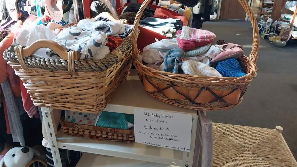 Do you have a baby? Or know someone who does? We've got baskets sized NB-12 months on sale: 5 items for $1 Come up and grab a baby bargain!