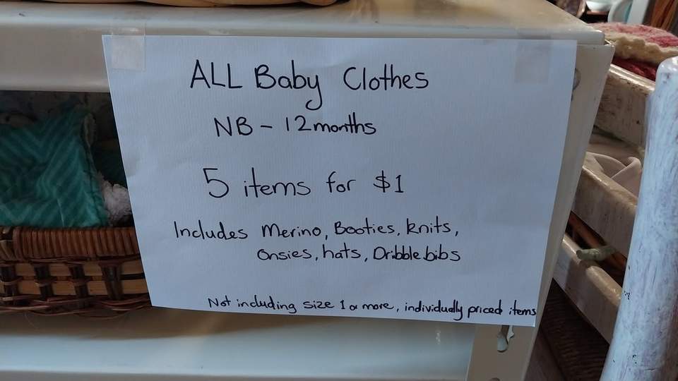 Do you have a baby? Or know someone who does? We've got baskets sized NB-12 months on sale: 5 items for $1 Come up and grab a baby bargain!