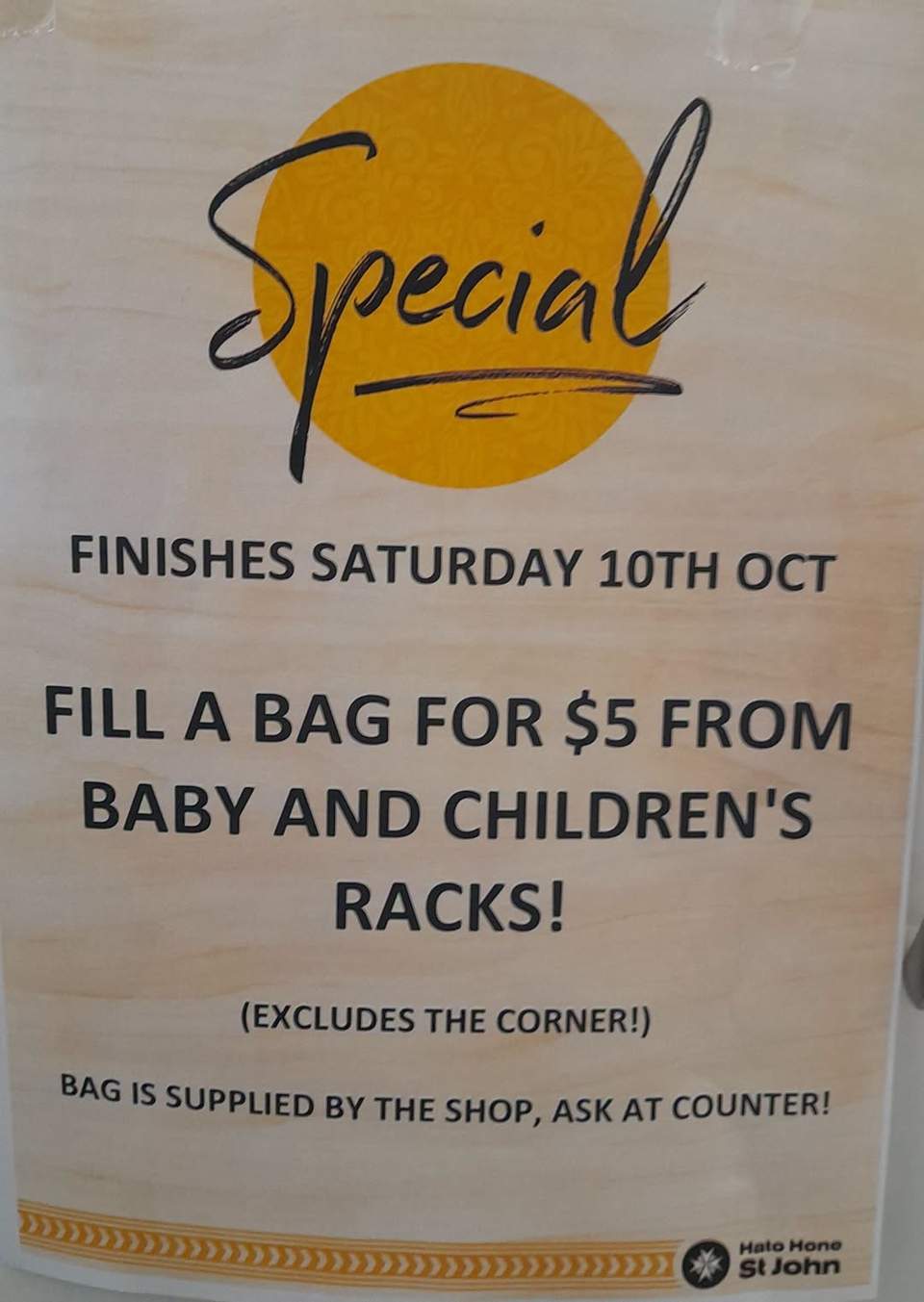Help.... we have kids clothes coming out our ears

, so for the rest of the week, fill a bag of kids clothes for.... $5.... ask at the counter for the bag, will be topped up frequently.
##HatoHone #wanganui #stjohn #kidsfashion
Down at your favourite shop
155 Ingestre St