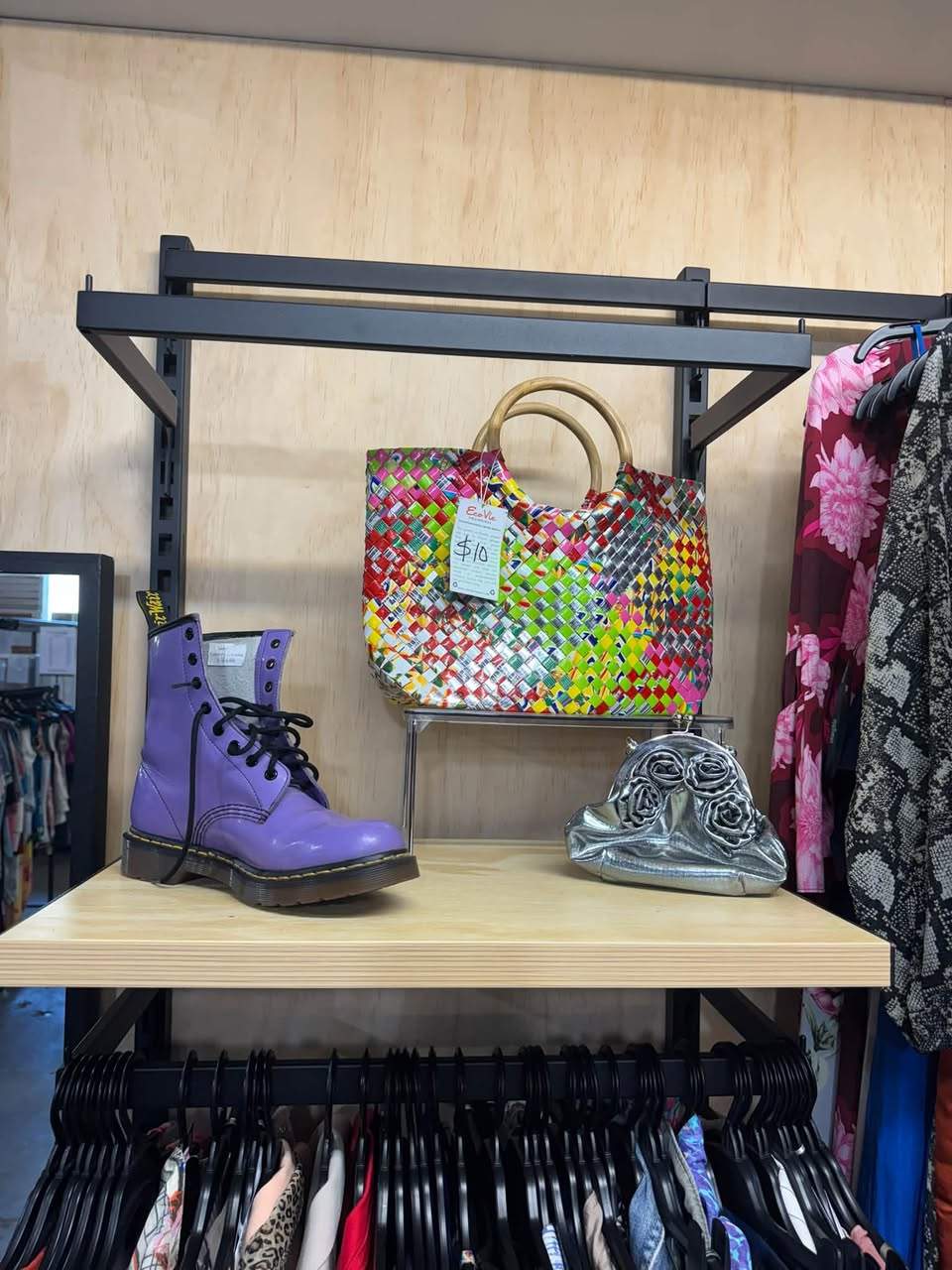 HAPPY THURSDAY FOLKS!
We are open today 9:30-2:30 so come on down!
We are accepting donations and have plenty to look through!
Have added an extra pic today for those asking about the sizing on the purple Doc's (they are still available
)
Hope to see you all today!
Open everyday except Tuesday 9:30-2:30