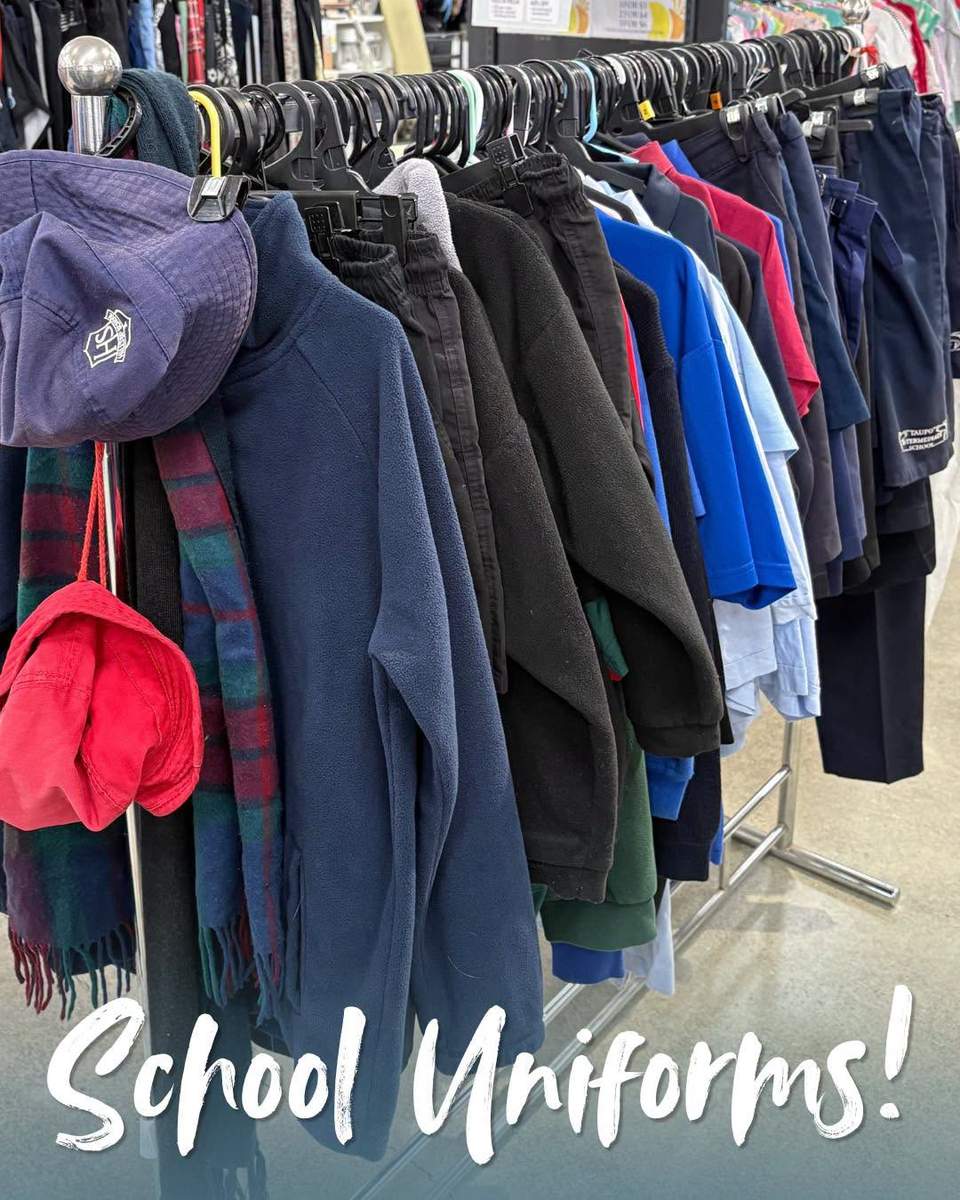 We have a great selection of school uniforms in-store, with options from a range of schools across the Taupō area.
Located in the kids clothing section of the shop.