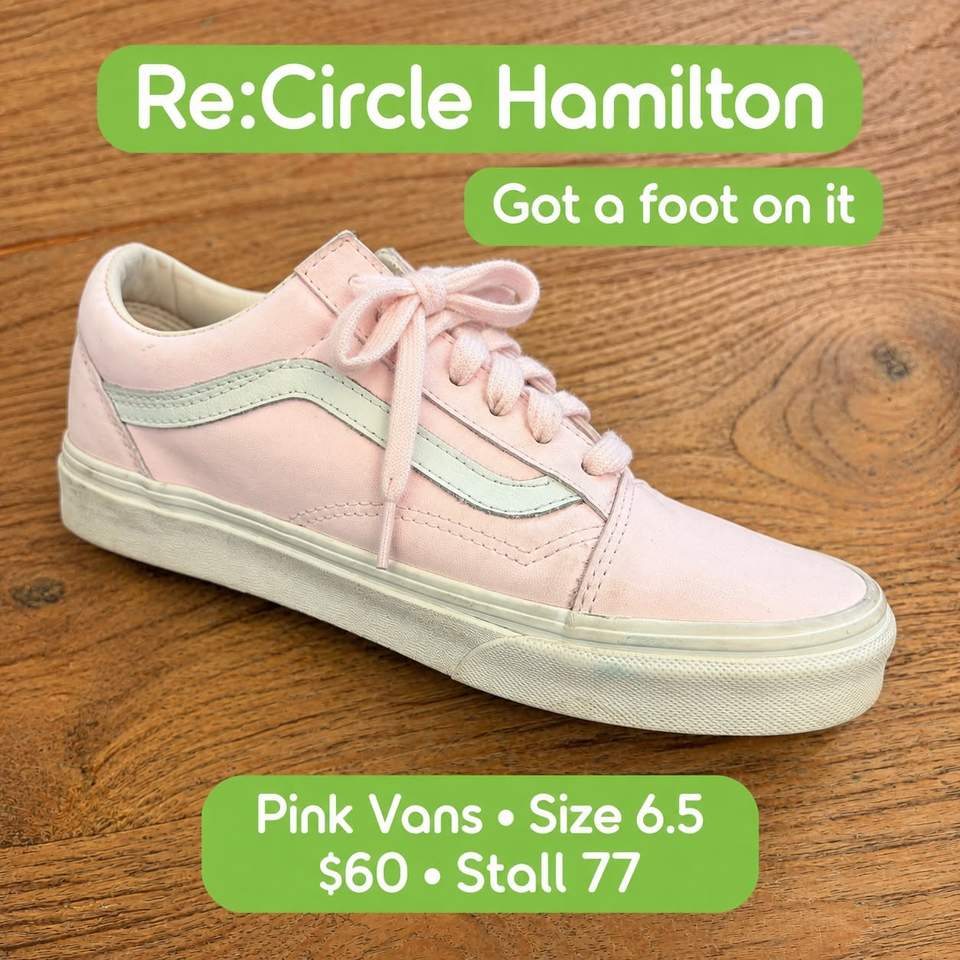 GOT A FOOT ON IT
Hamilton, spot your size? Best put your foot in the door before someone else walks away with your favourites!
 ASICS trainers — EU39, $17.50
 Grey Nike Air — size 8, $25, stall 30
 Converse high-tops — $29, stall 8
 Pink Vans — size 6.5, $60, stall 77
 Grey & white Adidas — US9, $10, stall 42
Give a great pair its next outing. Pop in, try them on and find your fit — these secondhand finds are available while stocks last.
 Re:Circle Hamilton
313 Victoria Street, Hamilton CBD
Shoes you never reach for? Rent a stall and turn your clear-out into someone else's next find. Track your sales in real time — we do the selling while you get on with life.
#ReCircleHamilton #HamiltonCBD #HamiltonNZ #SecondhandSeptember #SecondhandStyle #SneakerFinds #ShopCircular