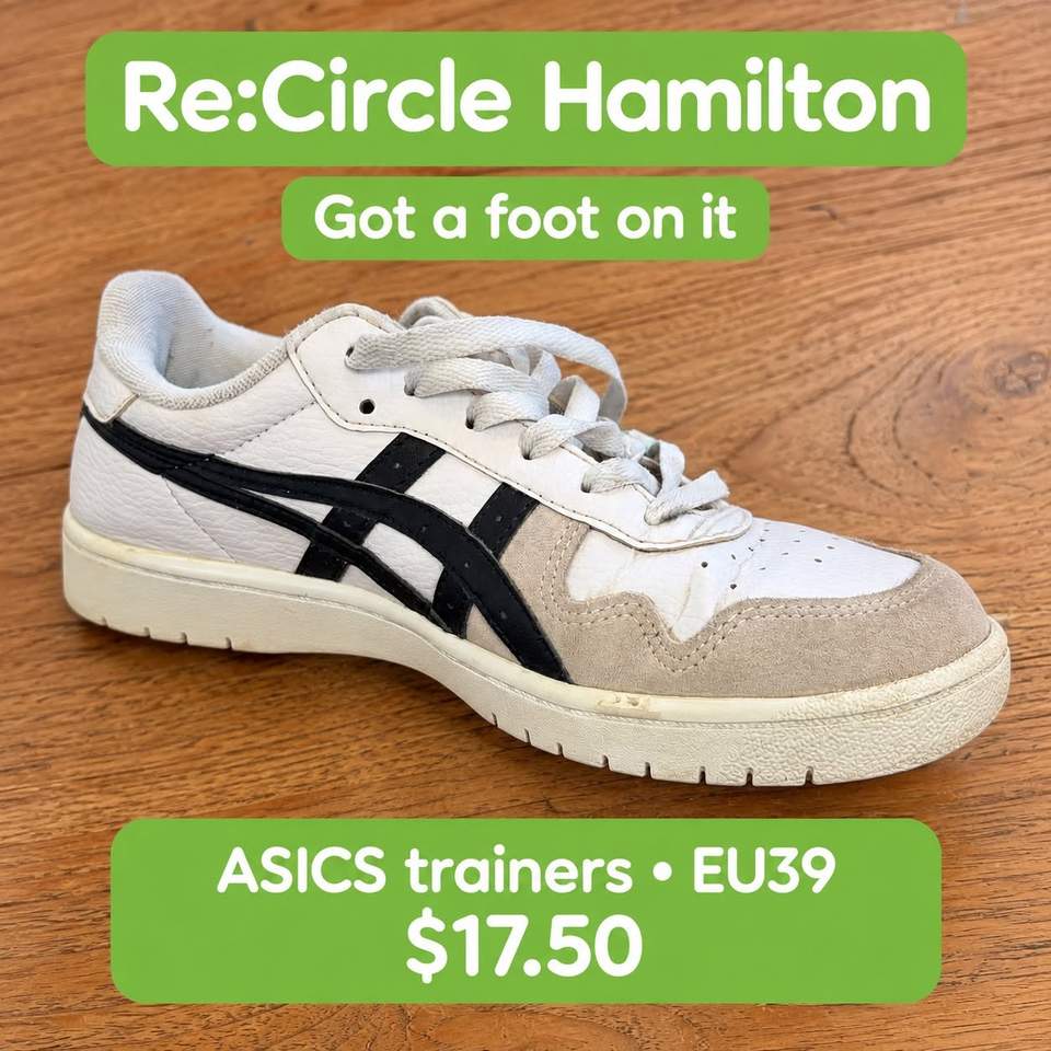 GOT A FOOT ON IT
Hamilton, spot your size? Best put your foot in the door before someone else walks away with your favourites!
 ASICS trainers — EU39, $17.50
 Grey Nike Air — size 8, $25, stall 30
 Converse high-tops — $29, stall 8
 Pink Vans — size 6.5, $60, stall 77
 Grey & white Adidas — US9, $10, stall 42
Give a great pair its next outing. Pop in, try them on and find your fit — these secondhand finds are available while stocks last.
 Re:Circle Hamilton
313 Victoria Street, Hamilton CBD
Shoes you never reach for? Rent a stall and turn your clear-out into someone else's next find. Track your sales in real time — we do the selling while you get on with life.
#ReCircleHamilton #HamiltonCBD #HamiltonNZ #SecondhandSeptember #SecondhandStyle #SneakerFinds #ShopCircular