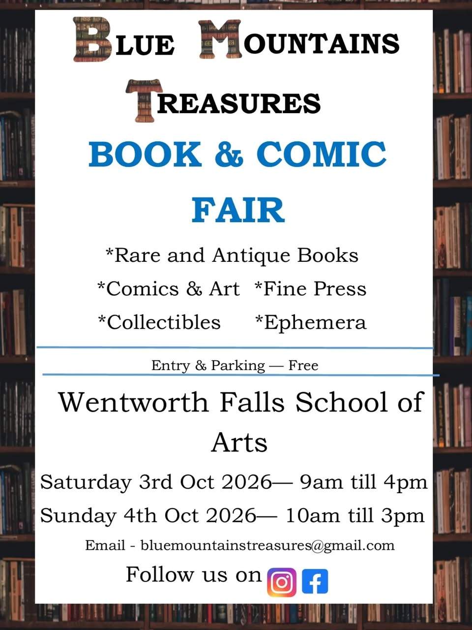 Blue Mountains Treasures Book and Comic Fair is on soon! We will be there, with our biggest range of collectable books so far. See you there!