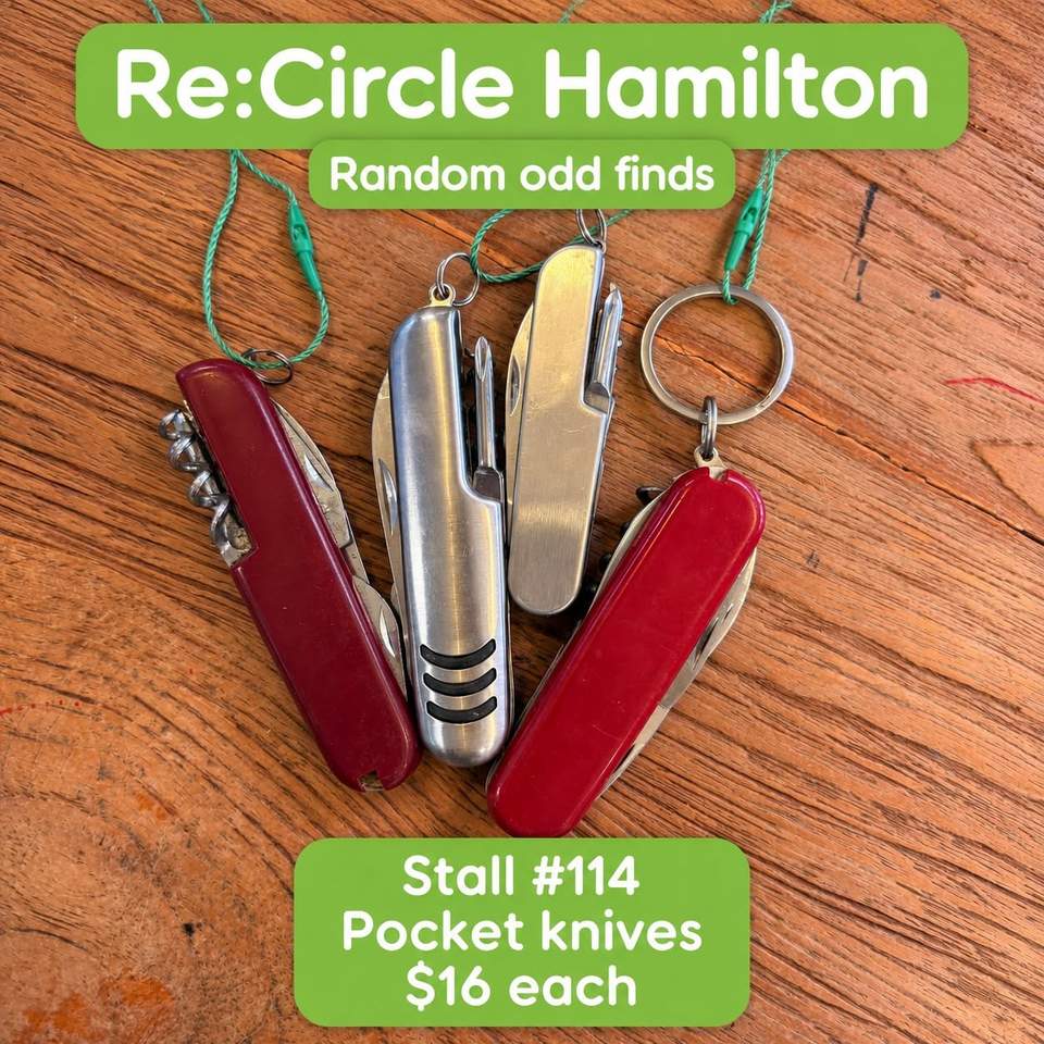WEIRD, WONDERFUL & ONLY AT RE:CIRCLE HAMILTON
You never quite know what’s waiting in store — and these gloriously random finds are proof:
 Pocket knives — $16 each
 Biggles figure — $65
 Swift stoneware pot — $35
 Antique croquet stick — $30
 Antique hockey stick — $20
All from stall #114, all one-offs, and all ready to disappear the moment the right person spots them. See something that feels made for you? Don’t wait.
 Re:Circle Hamilton
313 Victoria Street, Hamilton CBD
Got unusual treasures gathering dust? Rent a stall, track your sales in real time, and let us do the selling while you get on with life.
#ReCircleHamilton #HamiltonCBD #HamiltonNZ #Oddities #VintageFinds #SecondhandTreasures #ShopCircular