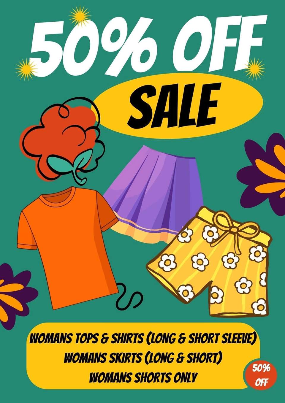 Women’s tops, shirts, skirts and shorts are 50% off at Eastgate OpShop in Pakuranga.