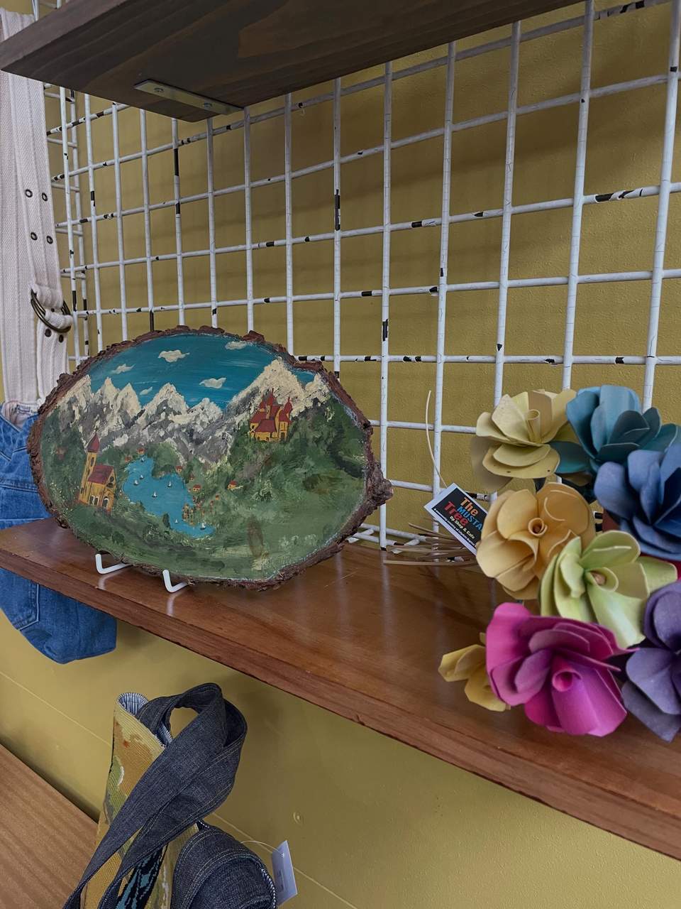 Here’s a selection of our lovely Spring collection- available on both our feature wall and cafe corner tomorrow! Lots of upcycled textiles, wool blanket off cuts turned into doorstops and bunting, donated crocheted circles reimagined in various gorgeous ways… handmade tapestries and stitcheries as well as lovely spring items that will bring a freshness to your home after the winter cold! Why not usher in the new season with something special from The Mustard Tree🌼🌸🧡