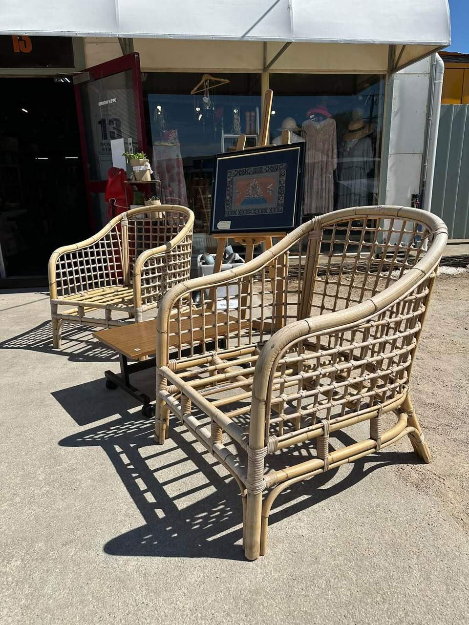 Just arrived 2 cane chairs  $30 each .