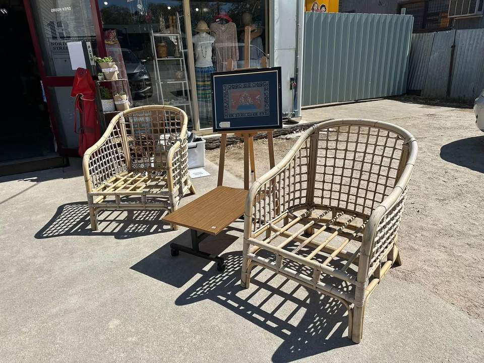 Just arrived 2 cane chairs  $30 each .