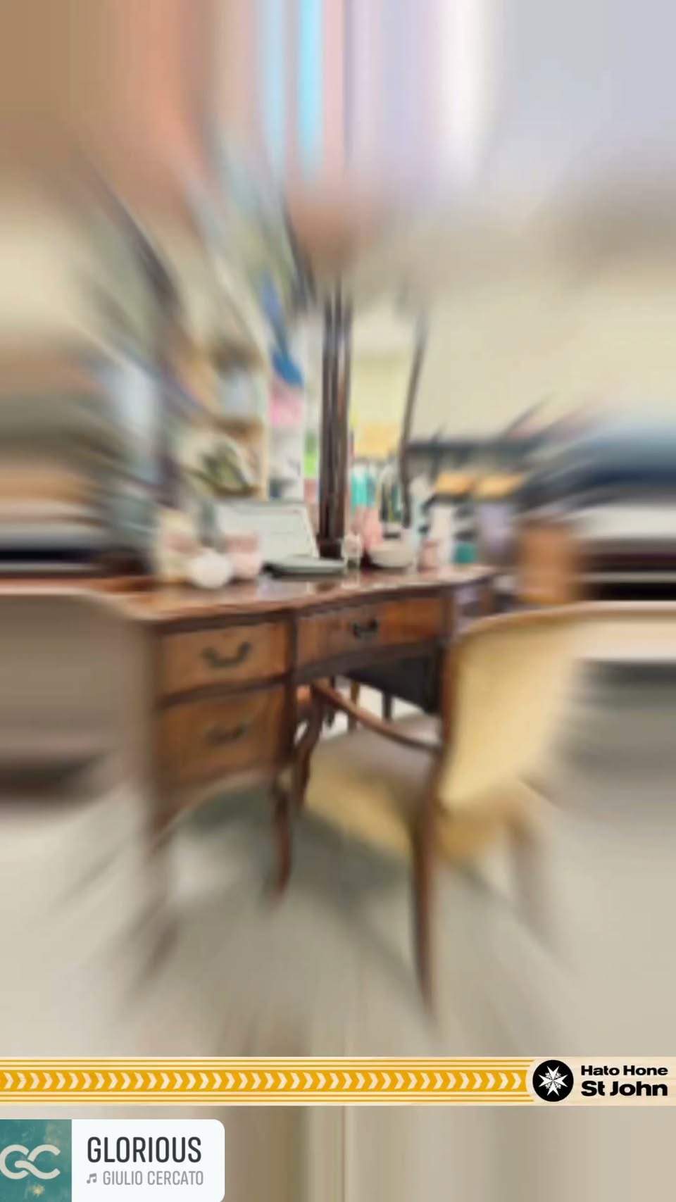 A vintage dressing table with mirror and chair is among the new arrivals at St John Waihi.