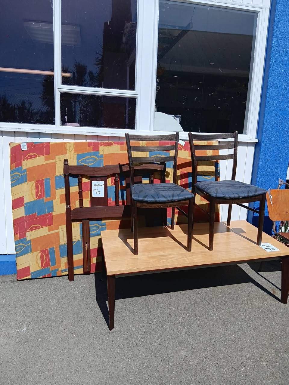 HUGE SPECIALS TODAY to celebrate the start of October. Single beds $10 each, chairs from $1, coffee table $10, and much more. Open until 4pm