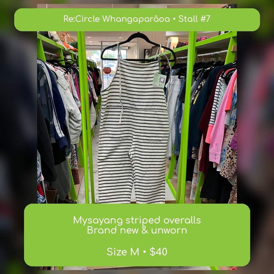 NEW SELLER ALERT — STALL #7
Another fresh stall has landed at Re:Circle Whangaparāoa—and this one has sparkle, stripes, quality labels and proper rainy-day colour
 Mysayang striped overalls, brand new, size M — $40
 Primark rose-gold sequin playsuit, size 12–14 — $15
 Quiksilver Adapt hoodie, size M — $25
 Mountain Warehouse rain jacket, age 13 — $15
 Muddy Puddles lined raincoat, age 8–9 — $20
 Levi’s 710 super-skinny jeans, 29 waist — $25
 Boden navy/cream smart pants, size 10R — $22
 Kivari animal-print maxi dress, brand new with tags, size 12 — $50
Every piece is a one-off. If you’re already mentally styling it, that’s your sign—someone else may be doing exactly the same thing
 Re:Circle Whangaparāoa
Level 4, next to Chipmunks, Coast Plaza
719 Whangaparaoa Road, Manly
Got great clothes sitting at home? Book a stall, price your items, and we’ll do the selling while you track sales in real time.
#NewSellerAlert #ReCircleWhangaparaoa #CoastPlaza #SecondhandStyle #PrelovedFashion #ShopCircular #OnlyOne