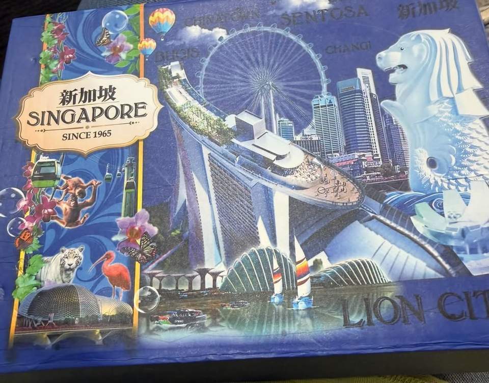 Vintage Singapore Travel Souvenir Barware set Silver tone with box. $20