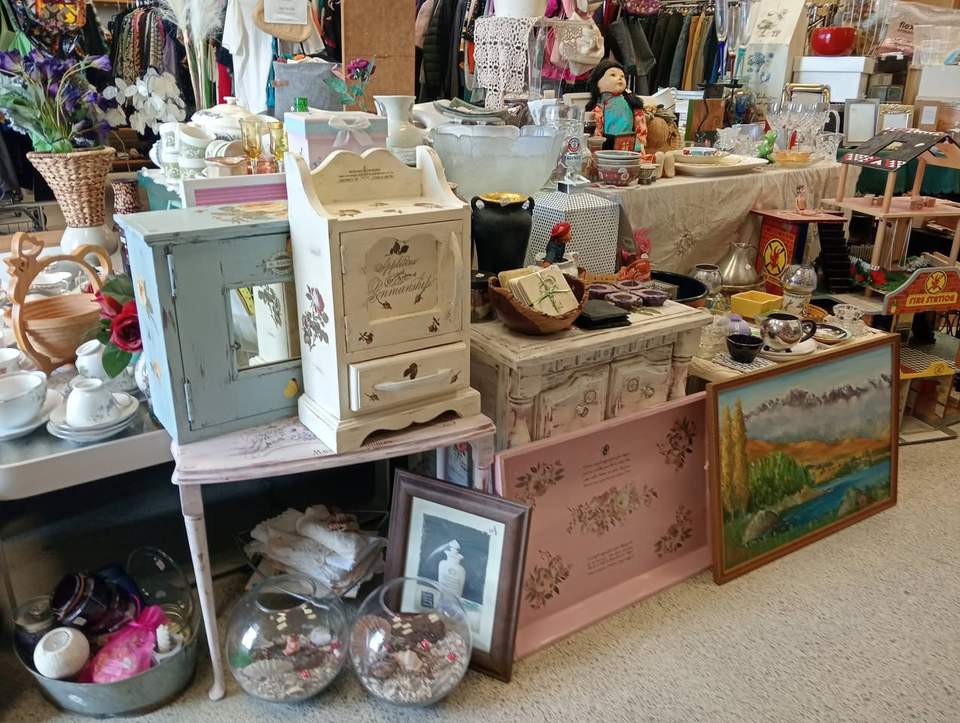 Something for everyone at Thrifted Treasures  in Karepiro Drive Stanmore Bay this week. Check out our decoupage furniture, beautiful dolls, toys & doll houses, vintage cameras, tapes & VHS, plenty of books and of course clothes, shoes and bric a brac at prices how they used to be. Our 3 for $10 clothing  special on all unpriced tops, pants, skirts, active wear and sleepwear is back on and all our unpriced kids clothes are just $1. Our $1 garage sale/ fill a bag outside is still going too.