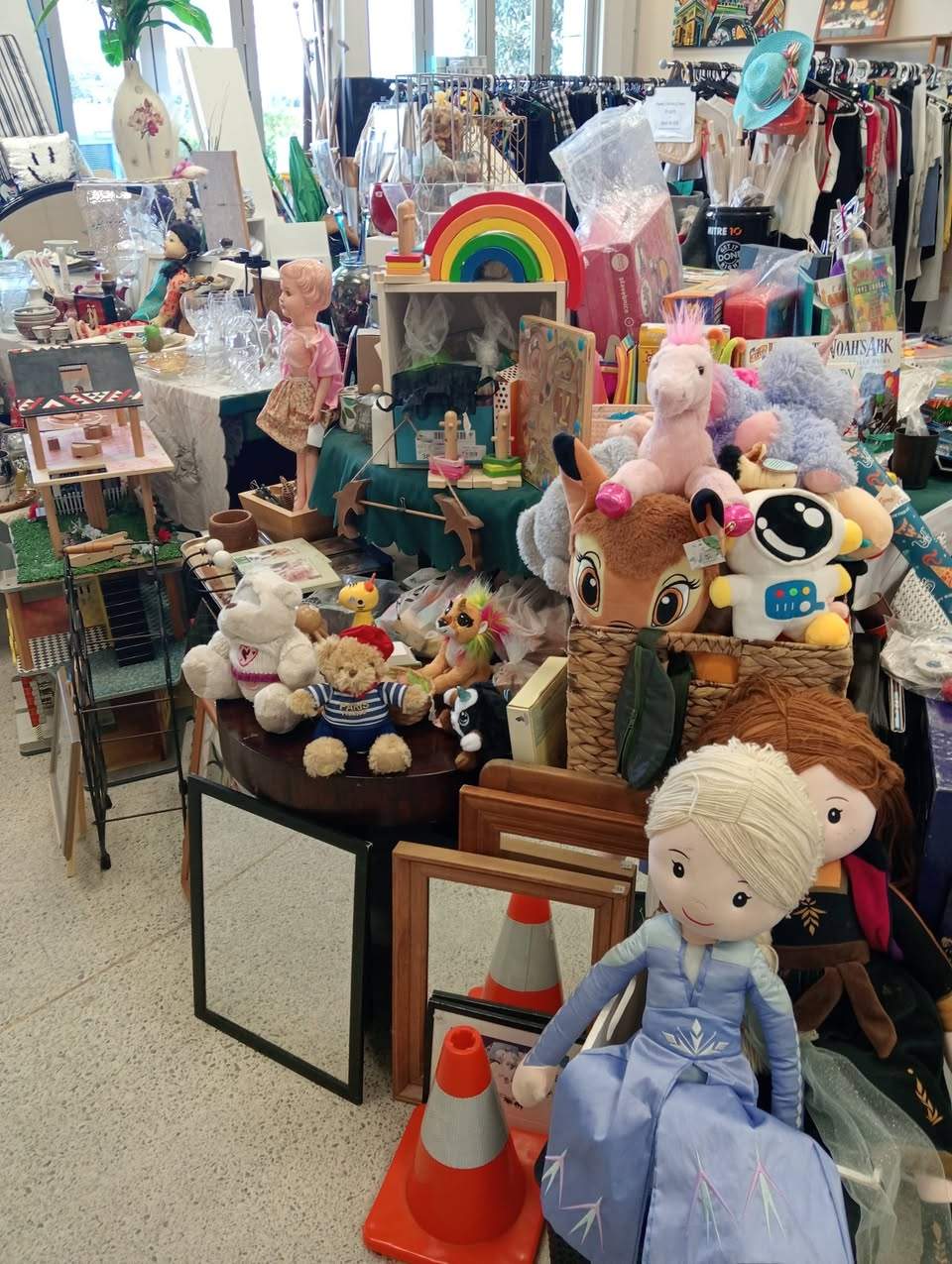 Something for everyone at Thrifted Treasures  in Karepiro Drive Stanmore Bay this week. Check out our decoupage furniture, beautiful dolls, toys & doll houses, vintage cameras, tapes & VHS, plenty of books and of course clothes, shoes and bric a brac at prices how they used to be. Our 3 for $10 clothing  special on all unpriced tops, pants, skirts, active wear and sleepwear is back on and all our unpriced kids clothes are just $1. Our $1 garage sale/ fill a bag outside is still going too.
