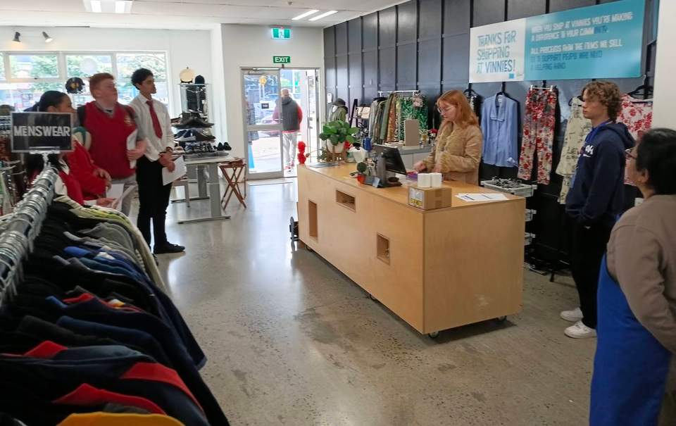 Vinnies @ Viard
Last week some of Viard's Vinnies visited Vinnies, Porirua Central. They spoke with volunteers and learnt about the role that the shop plays in our mission and volunteering as a form of service and also work experience.
It was a great experience for our youth and they shared their learnings with the rest of the group on Tuesday and provide volunteer applications to the others keen to sign up.
Vinnies Youth: Faith in Action