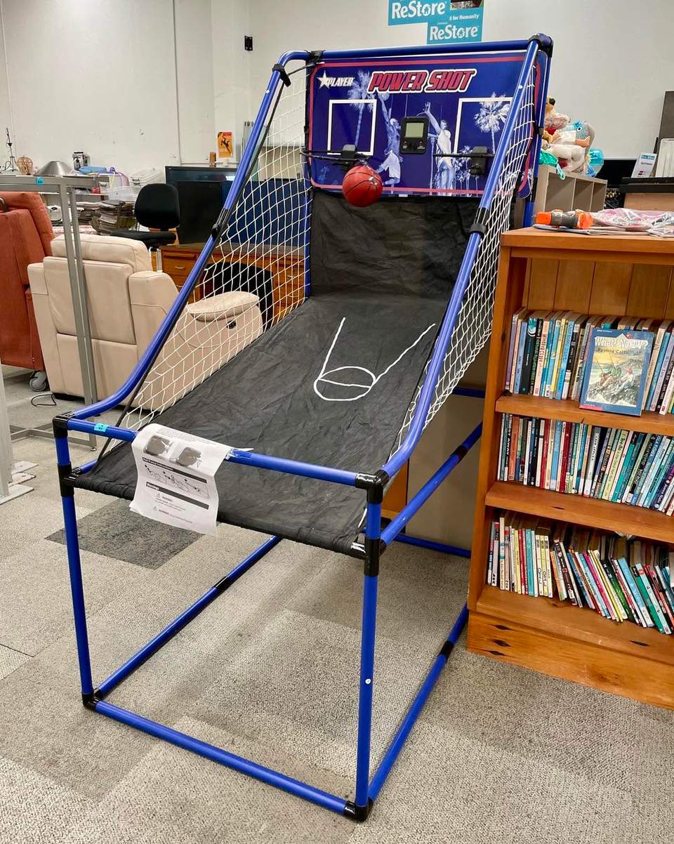 Habitat ReStore Sydenham has a LaserDisc, Dolls of the World, a basketball arcade game, 50 hats and a new camping chair among this week's finds.