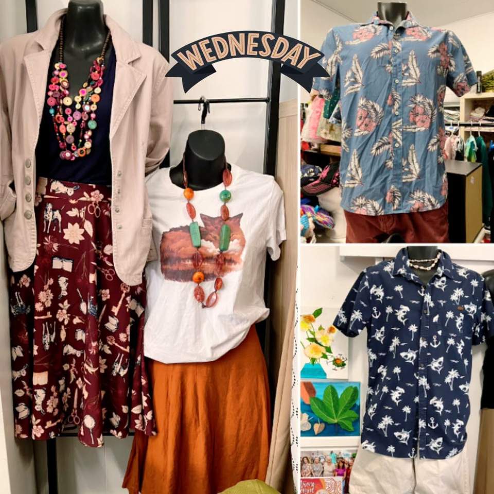 Whatever your vibe is in preloved fashion we have a wide selection of clothing and accessories for the whole family instore👗💃👠 Open today 9 to 4:30 at 8 Dallas Parade Keperra. #sustainablefashion #picabeenchangeroom #nolandfill #prelovedclothes #opshopping