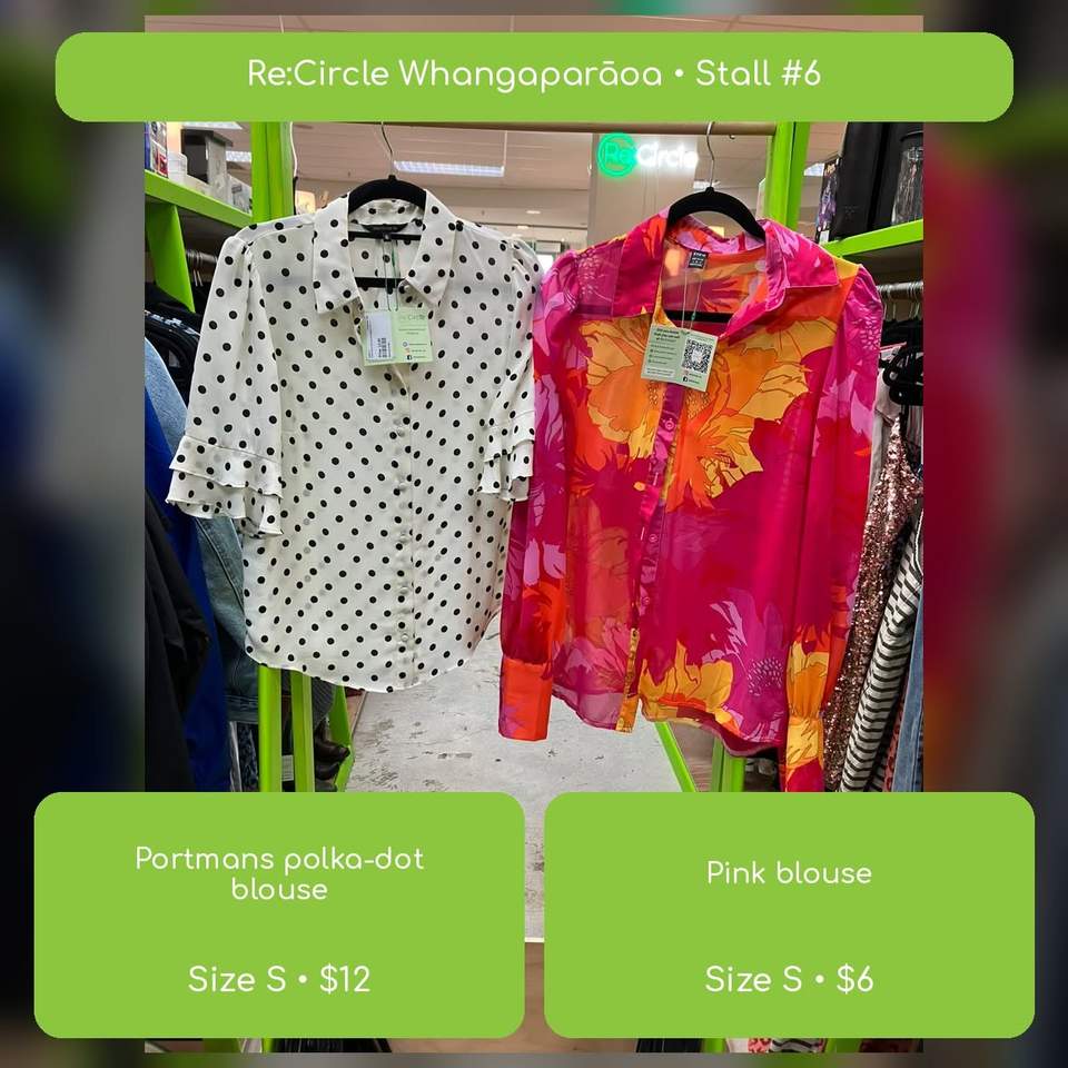 NEW SELLER ALERT — STALL #6
A fresh stall has just landed at Re:Circle Whangaparāoa, and the prices are giving serious “grab it before someone else does” energy
 Levi’s Ribcage Bell jeans, size 28 — $39
 Whistle tailored trousers, size 10 — $14
 Portmans polka-dot blouse, size S — $12
 Pink blouse, size S — $6
 Whistle multicolour long dress, size 10 — $20
 White turtleneck, size S — $4
 Oliver Black pencil skirt, size 10 — $12
 Long beach dress, size S — $8
 Long summer dress, size S — $7
Only one of each—see something you love? Don’t do the “I’ll come back later” thing.
 Re:Circle Whangaparāoa
Level 4, next to Chipmunks, Coast Plaza
719 Whangaparaoa Road, Manly
Got clothes sitting at home? Book a stall, price your items, and we’ll do the selling while you track sales in real time.
#NewSellerAlert #ReCircleWhangaparaoa #CoastPlaza #SecondhandStyle #PrelovedFashion #ShopCircular #OnlyOne