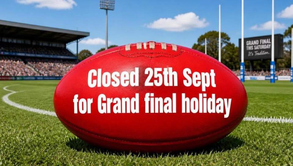 GOOD MORNING EVERYONE
      OUR RESTORE WILL BE CLOSED
       AFL PUBLIC HOLIDAY FRIDAY
                  25th SEPTEMBER
                        REOPENING
     SATURDAY MORNING AT 10 AM