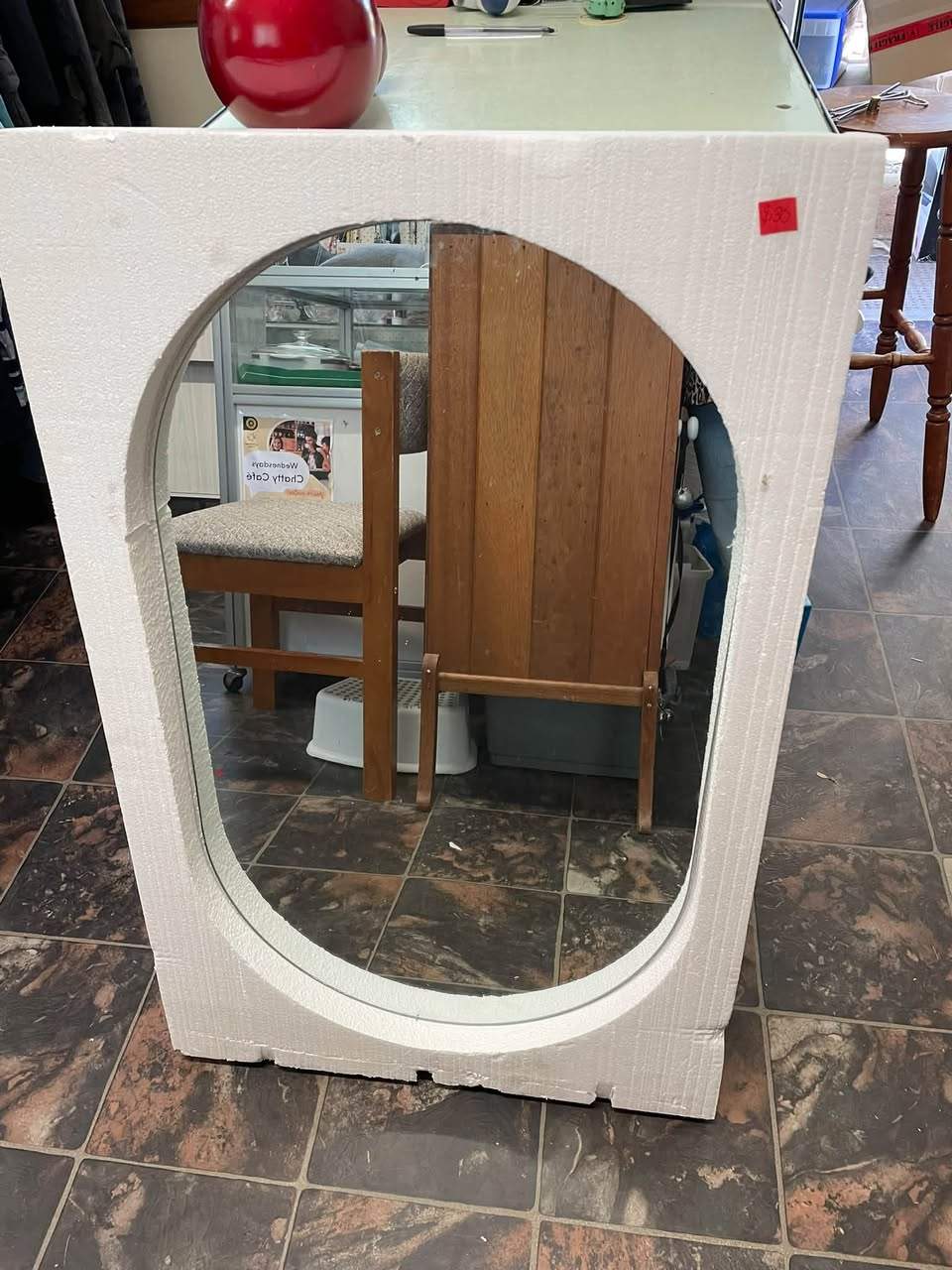 Some special items in the Lyndoch Op shop this week. A collectable thimble priced at $10. A beautiful mirror priced at $30. And a very special vintage folding coat hangers priced at $10. Thimble and coat hanger are in the cabinet and not in half price sale. Located al Lyndoch Op Shop Altona Rd Lyndoch. Open 10am to 3.30 Monday till Friday and 10am to 1pm Saturday