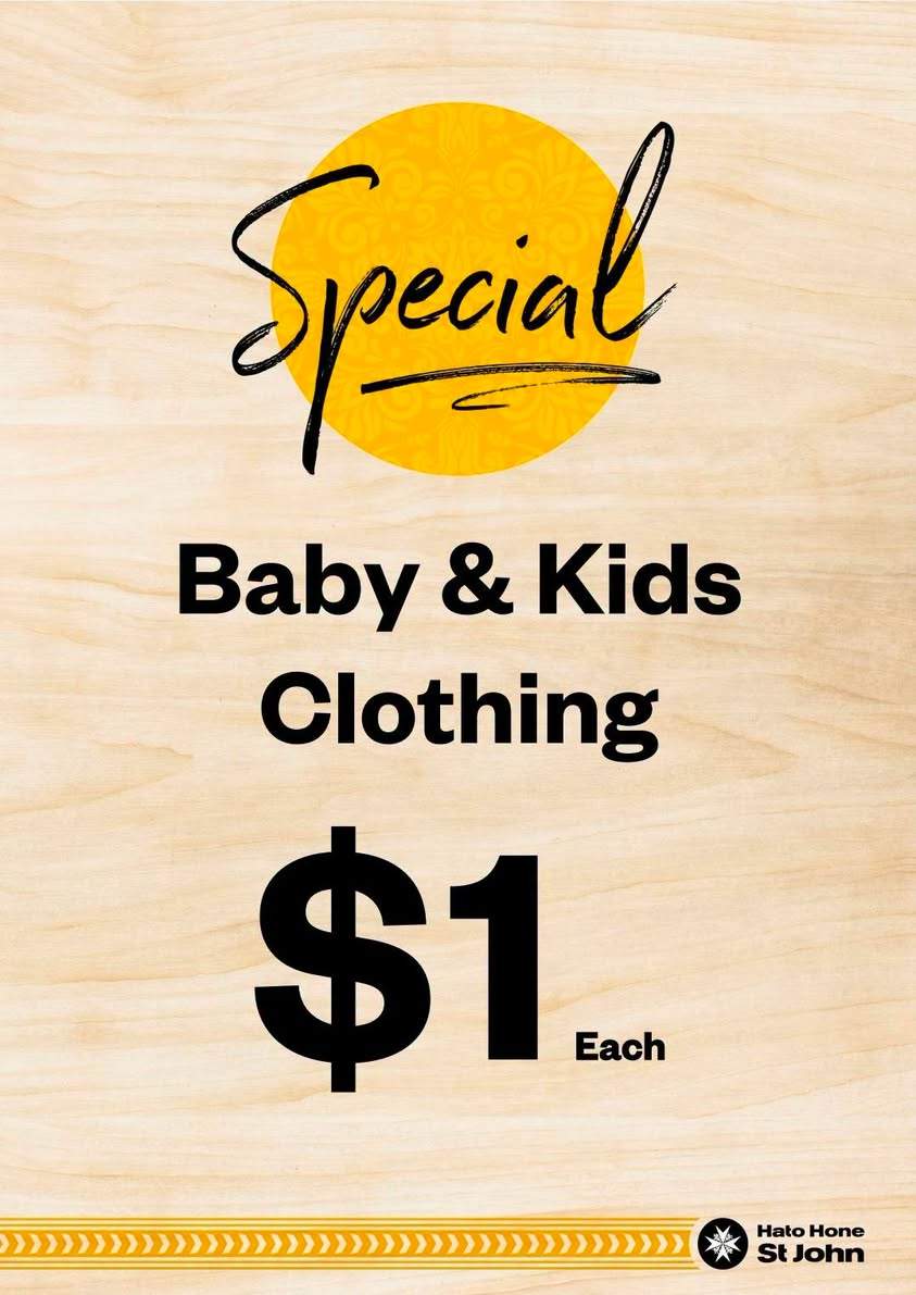 TWO‑DAY MEGA CLOTHING SALE
Mens & Womens clothing $2 (excludes Best of the Best)
Baby & kids clothing $1
Best of the Best clothing 50% OFF
Wednesday + Thursday only
Bargains galore
Brookfield Shopping Centre, 75 Bellevue Road, Tauranga
#HatoHoneStJohn #nzopshop #stjohnstore #opshopnz #tauranga #stjohns #donations #schoolholidays #thrifting #opshopping #clothingsale