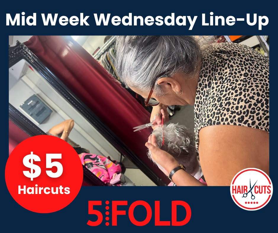 𝗡𝗲𝗲𝗱 𝗮𝗻 𝗲𝘅𝗰𝘂𝘀𝗲 𝘁𝗼 𝗴𝗲𝘁 𝗼𝘂𝘁 𝗼𝗳 𝘁𝗵𝗲 𝗵𝗼𝘂𝘀𝗲 𝘁𝗼𝗺𝗼𝗿𝗿𝗼𝘄? 𝗪𝗲'𝘃𝗲 𝗴𝗼𝘁 𝗮 𝗳𝗲𝘄!
Why stay home when you can...
 Freshen up with a $5 haircut (9am to 12pm)
 Enjoy a great coffee and a friendly chat
 Hunt for a bargain in our Op Shop
 Pick up some free food support if you need it
Whether you're popping in for a haircut or just dropping by to say hello, there's always a warm welcome waiting at 5FOLD.
 𝗛𝗮𝗶𝗿𝗰𝘂𝘁𝘀 𝗮𝗿𝗲 𝗮𝘃𝗮𝗶𝗹𝗮𝗯𝗹𝗲 𝗳𝗼𝗿 𝗰𝗼𝗻𝗰𝗲𝘀𝘀𝗶𝗼𝗻 𝗰𝗮𝗿𝗱 𝗵𝗼𝗹𝗱𝗲𝗿𝘀.
 23 Shaw Street, Yarrabilba (on the oval)
 We're open from 9am to 4pm.
Who knows... you might leave with a fresh haircut, a bargain, a coffee and a smile. We'd call that a pretty good Wednesday!
#5FOLD #Yarrabilba #CommunityFirst #HaircutDay #CoffeeAndCommunity #ShopLocal