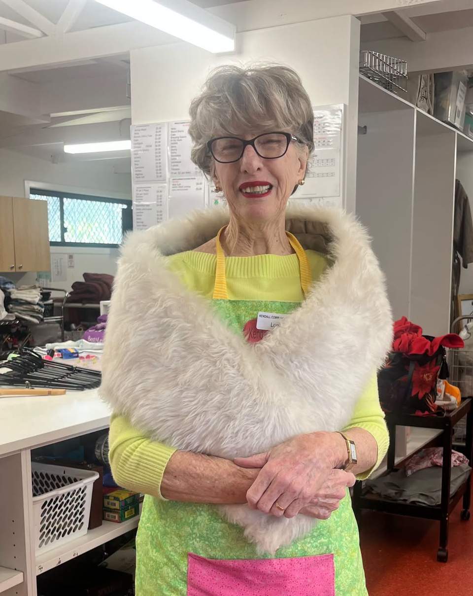 $35: Genuine silver fox stole- excellent condition, estimated  to be 65 years old. A collectors item! Ask to see, it’s not in the shop. (No,  the beautiful vollie does not come with it ..)