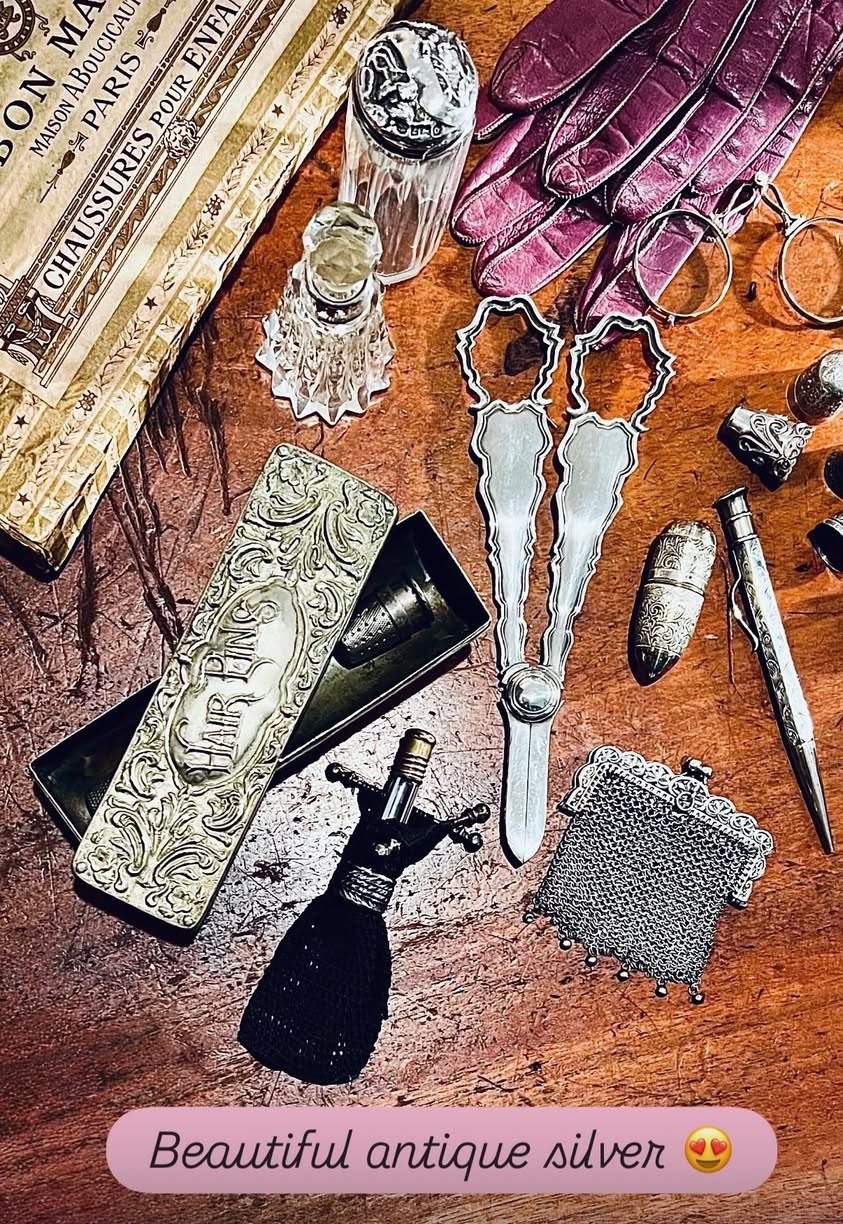 We are back at the shop, with lovely antique curios and jewelry!  Come see us, we missed ya!