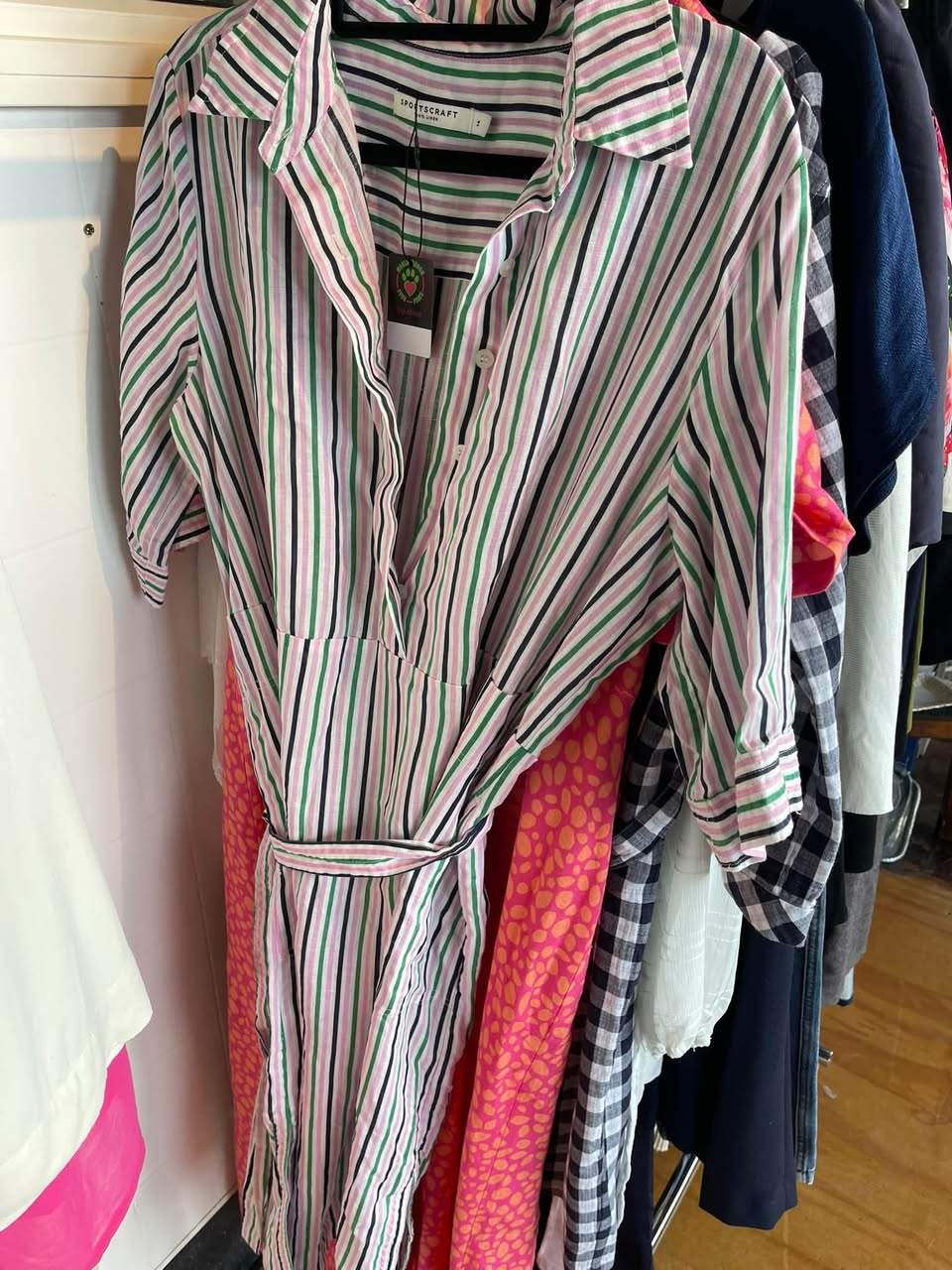 Sports craft fan? We have this small range of sports craft dresses donated as well as some other designer items.
All at bargain prices.  Come and browse and update your wardrobe with us - open 7 days a week at 5 Mills Road and Ford Road East.