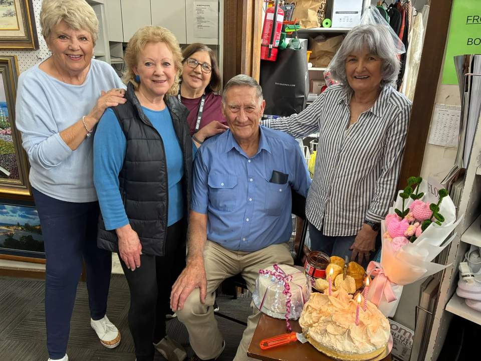 Celebrating another birthday! Happy birthday to Sharon!
.
Celebrating here with Bev, Maria, Les and Colleen!
Great birthday day cake! Everyone loves a pav….don’t they?
Luckily candles were restricted, Sharon is not three, in case you were wondering. If the correct amount of candles were on that pav, the firies may have had to be called!
Enjoy your special day Sharon.