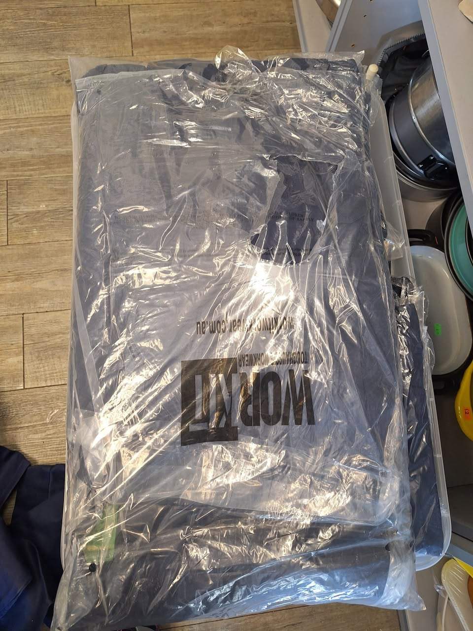 We have a large selection of work wear from a generous donation. Brand new 112cm work pants and 2XL  Hi Vis shirts and tops.
Bib and Brace overalls and Combo overalls.