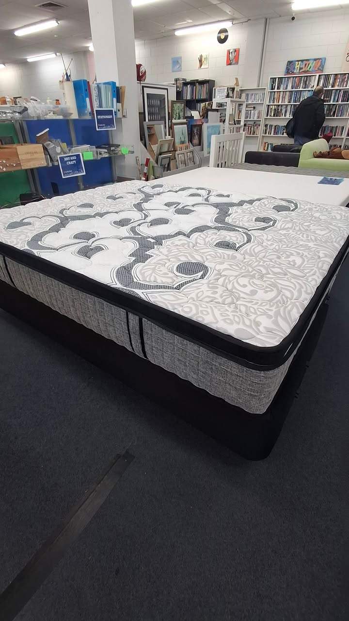 Fresh clothing and furniture are in store, including a new king Milford bed for $650 with local delivery, Ecosa mattresses at $250 single and $300 king, and a dining table with six chairs for $280.