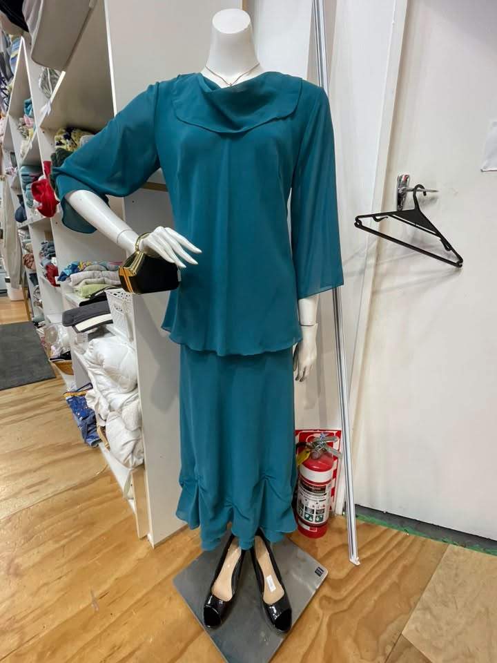 Our shop lady occasion ready in this two piece.
Plenty of posh clothes available for those special occasions as well as casual wear.