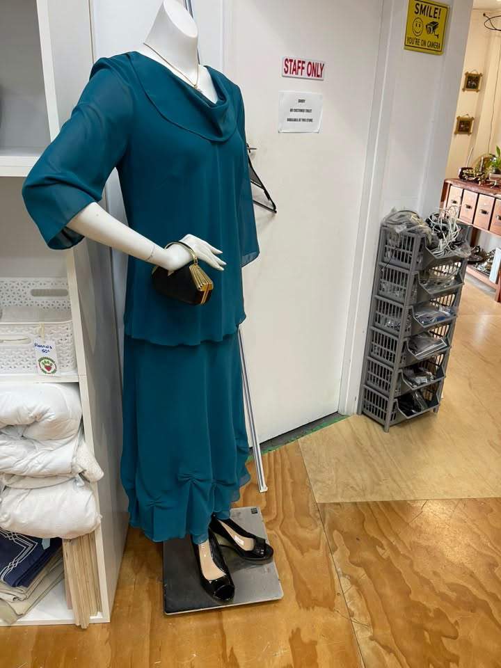 Our shop lady occasion ready in this two piece.
Plenty of posh clothes available for those special occasions as well as casual wear.