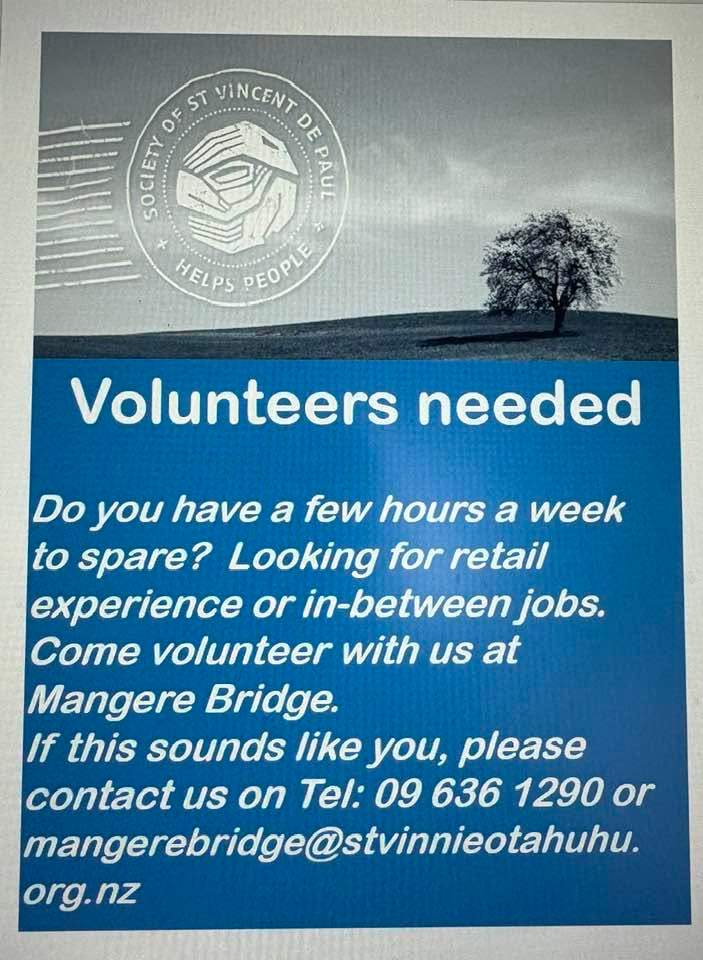 Hi guys
We are on the lookout for some more volunteers to join our amazing team.
Please pop in and see us
Thanks
Rowena