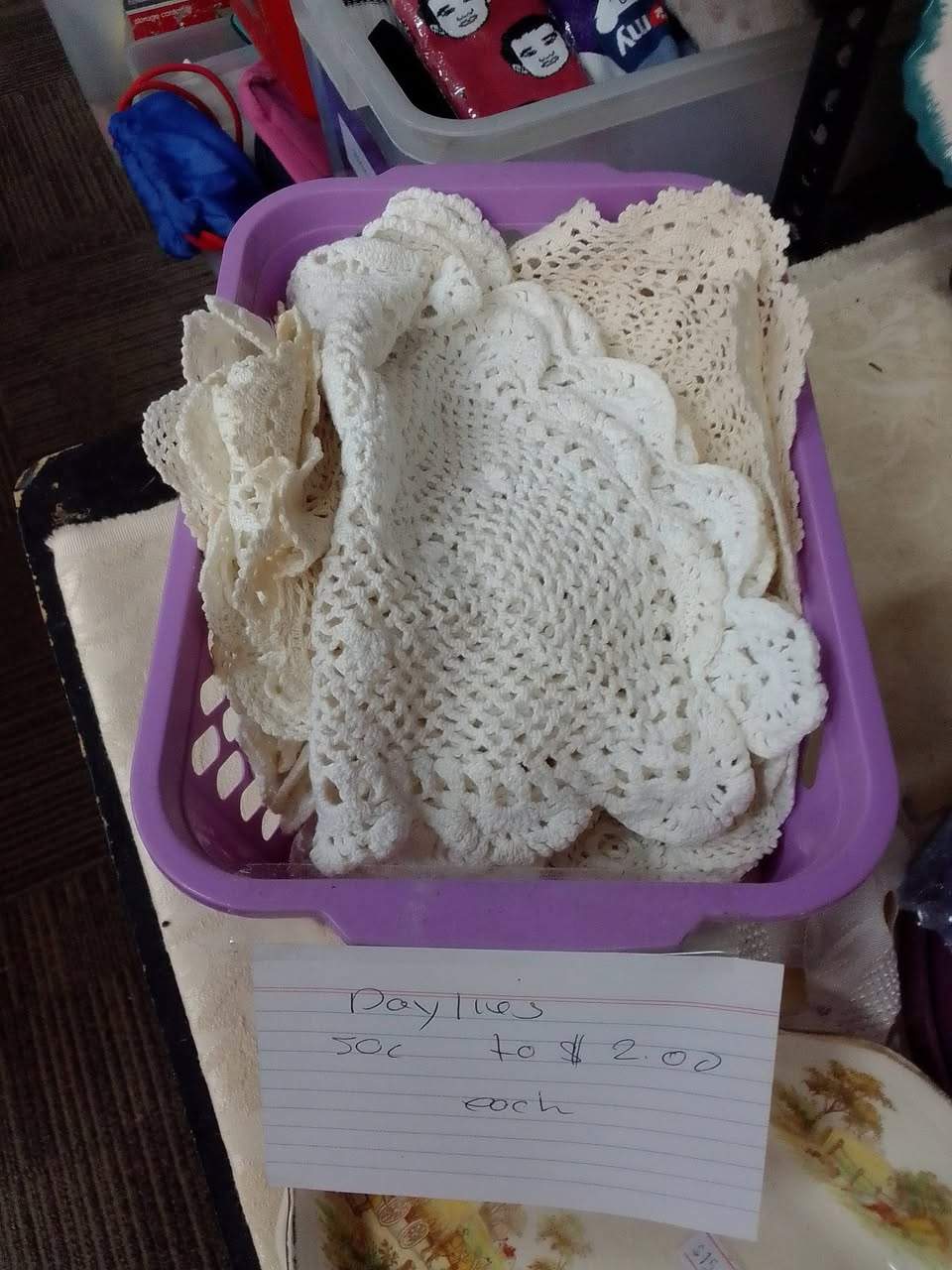 Lovely donation of vintage crystal and China. A beautiful pedigree vintage doll in need of a new home